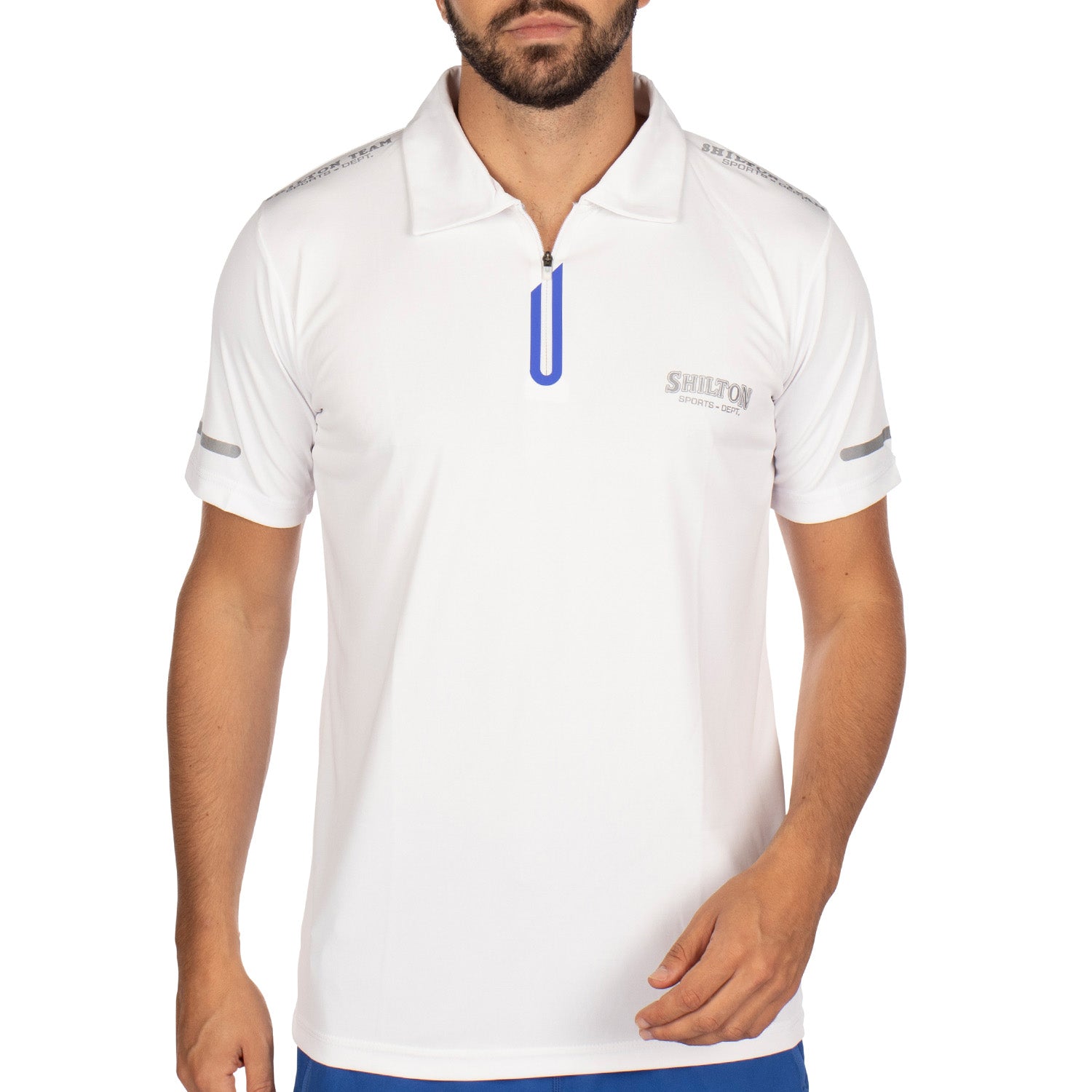 White zip-up sports polo - Shilton