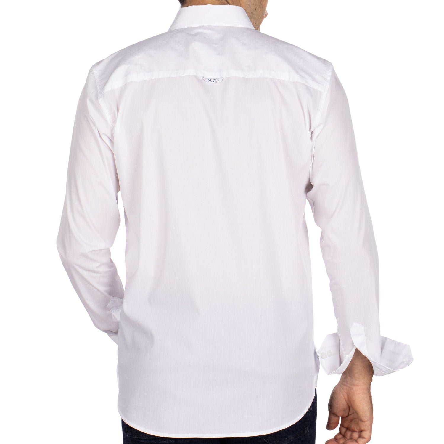 Basic rugby shirt White - back view - Shilton