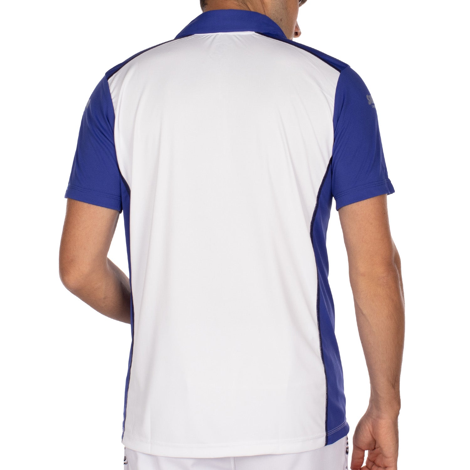 Two-tone zip-up sports polo shirt