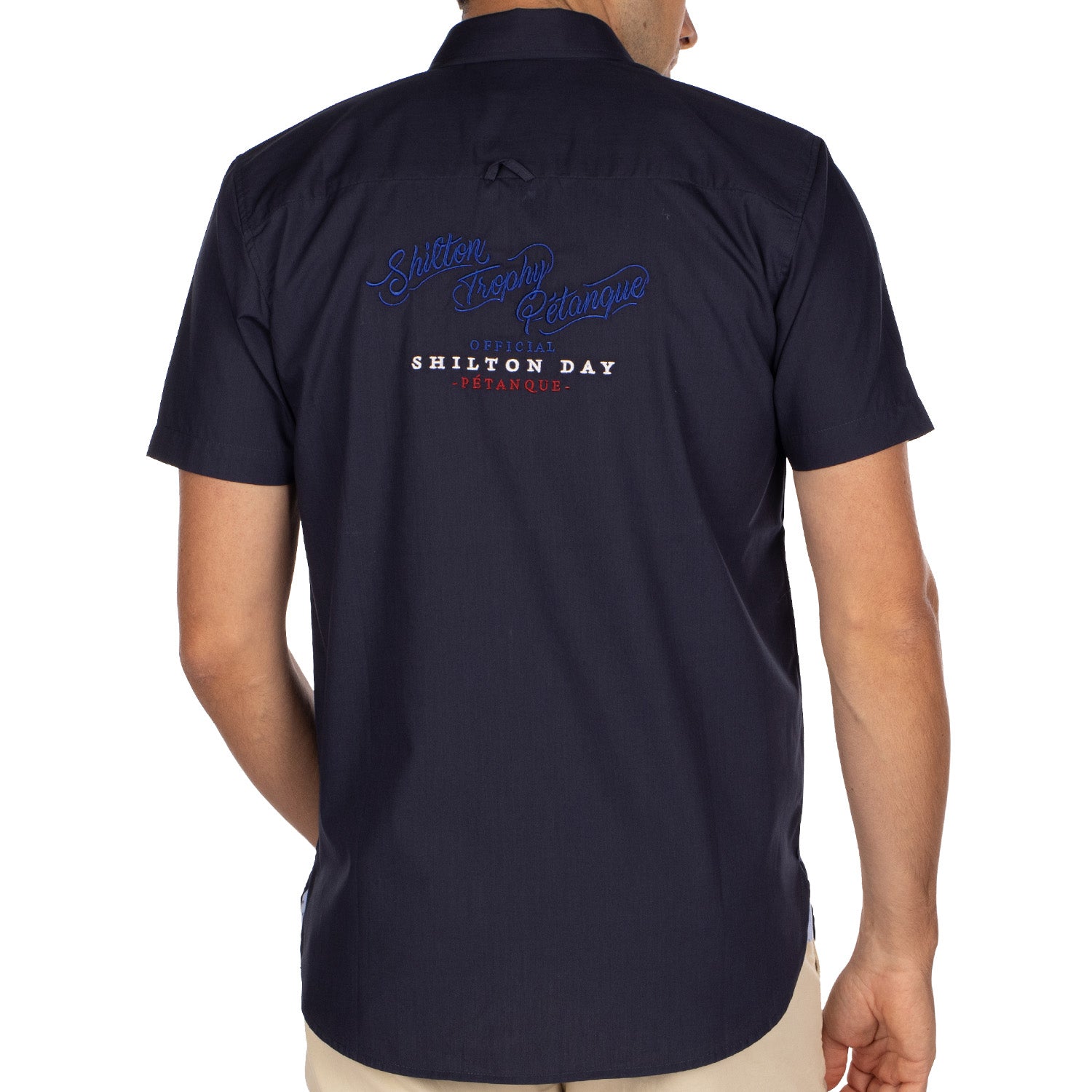 Petanque trophy Navy shirt - back view - Shilton