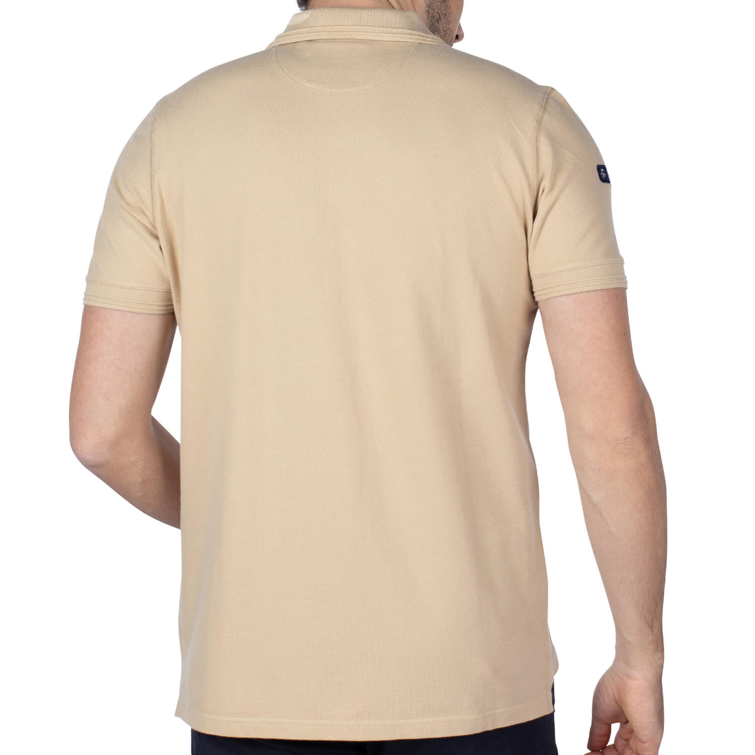 Beige unity rugby polo shirt - back view - Shilton