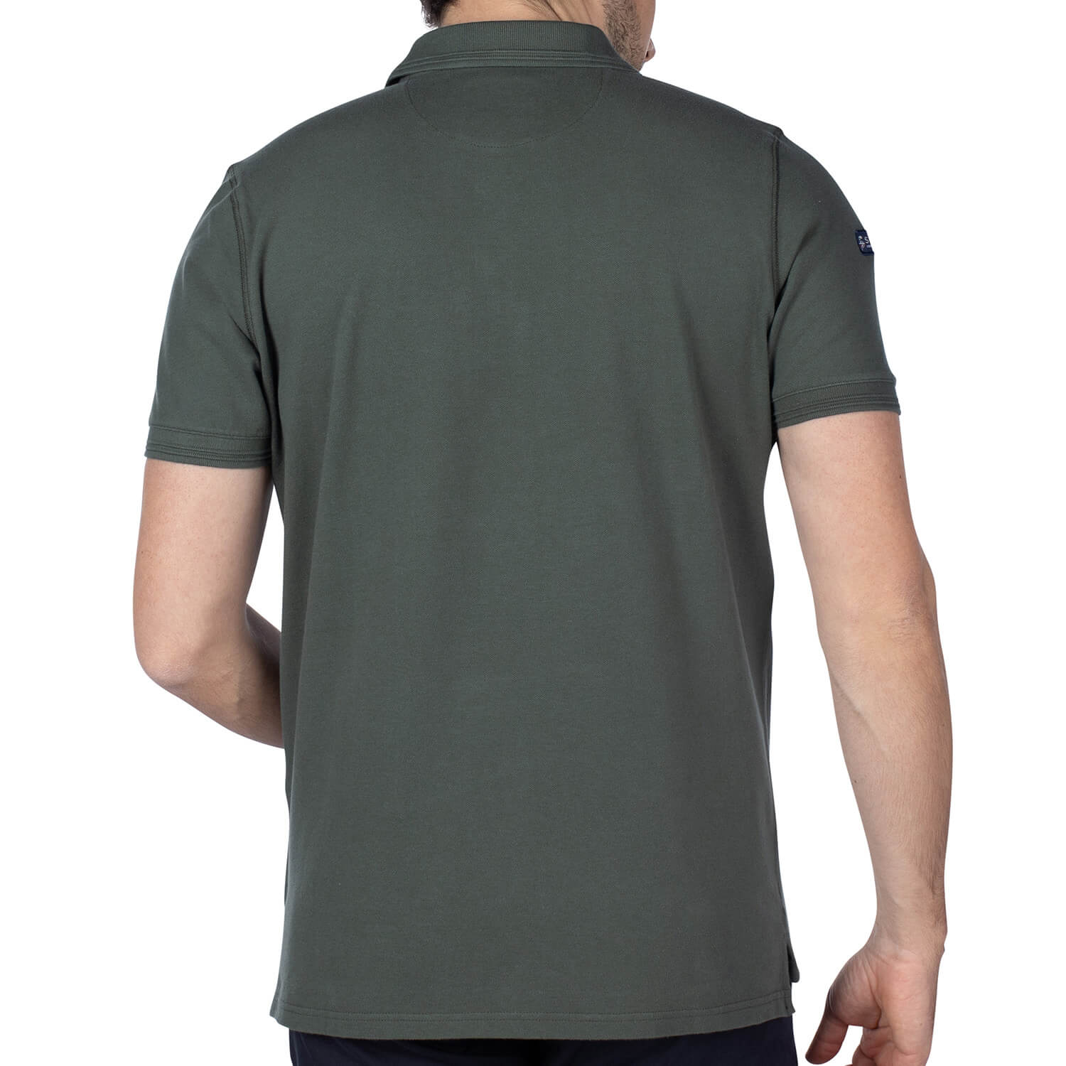 Khaki rugby unity polo shirt - back view - Shilton