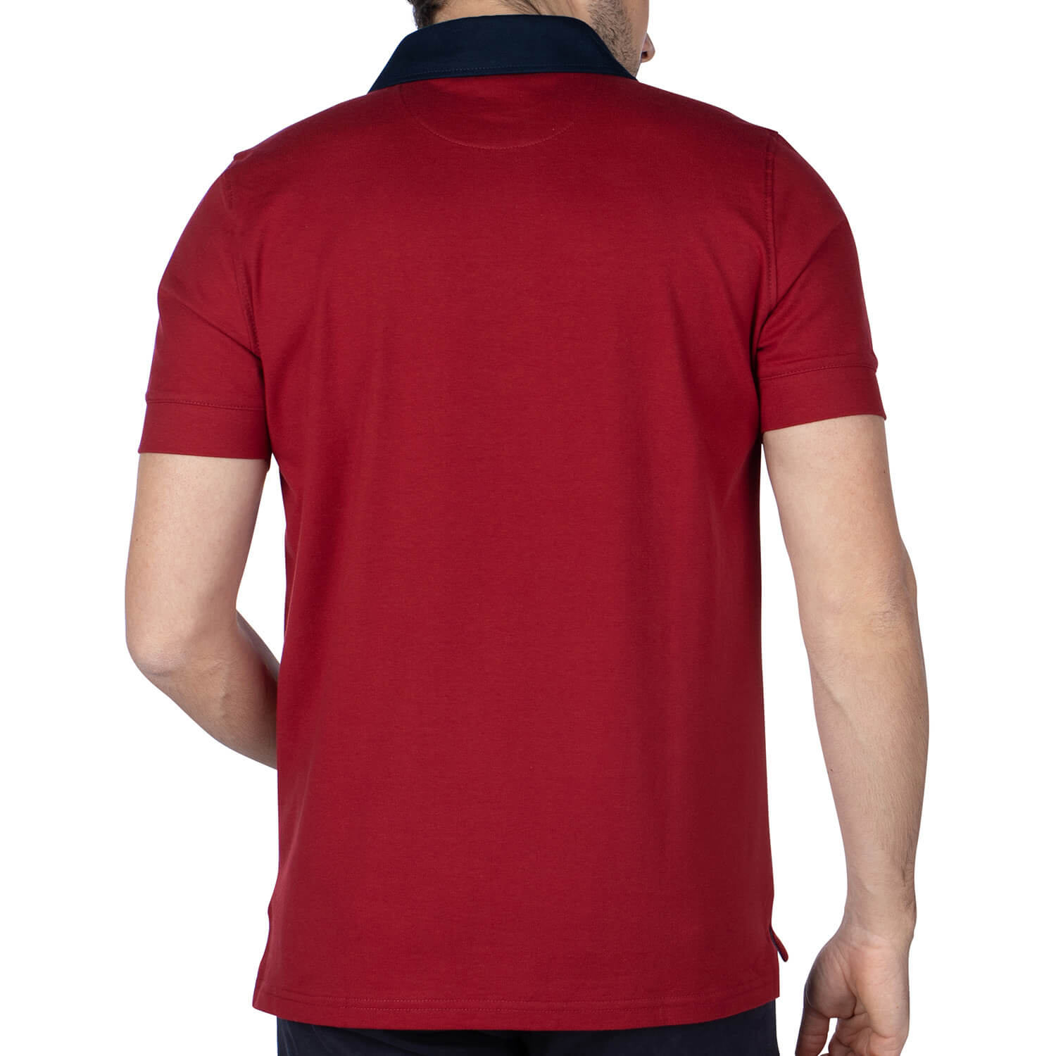Basic rugby polo Bordeaux - back view - Shilton