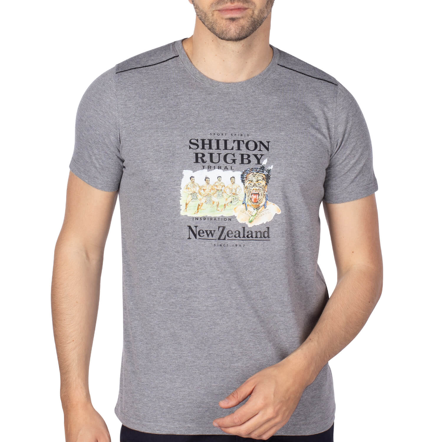 Grey tribal rugby T-shirt - Shilton