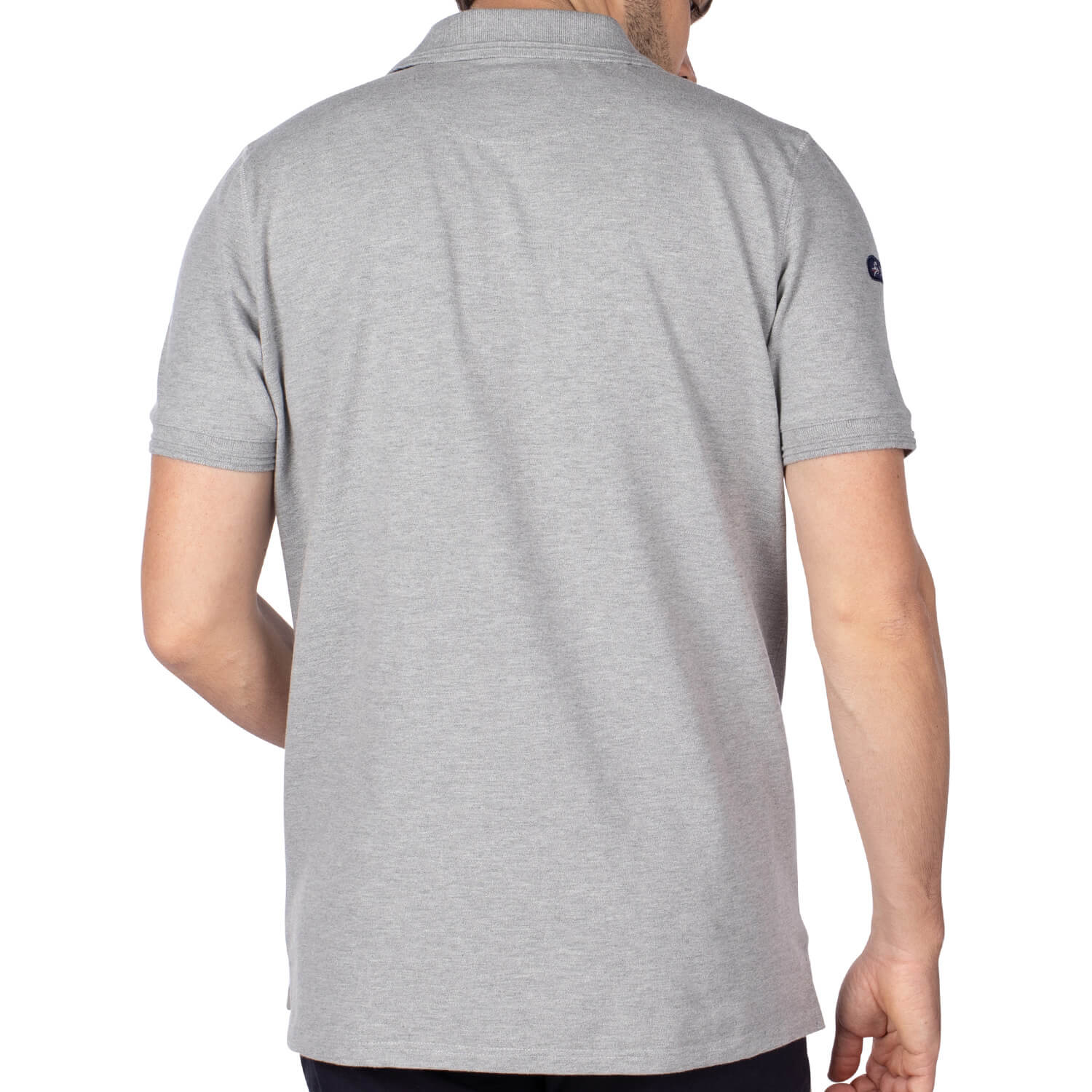 Grey unity rugby polo shirt - back view - Shilton