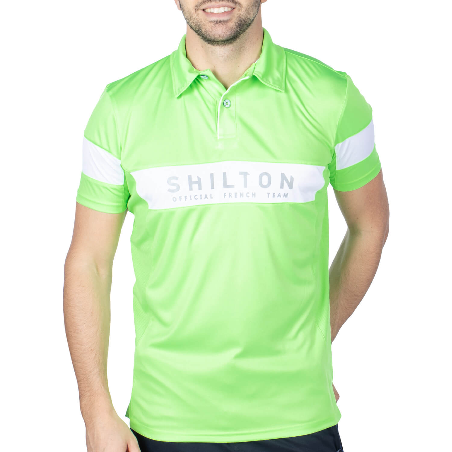 Polo sport french team Vert X Blanc - Shilton