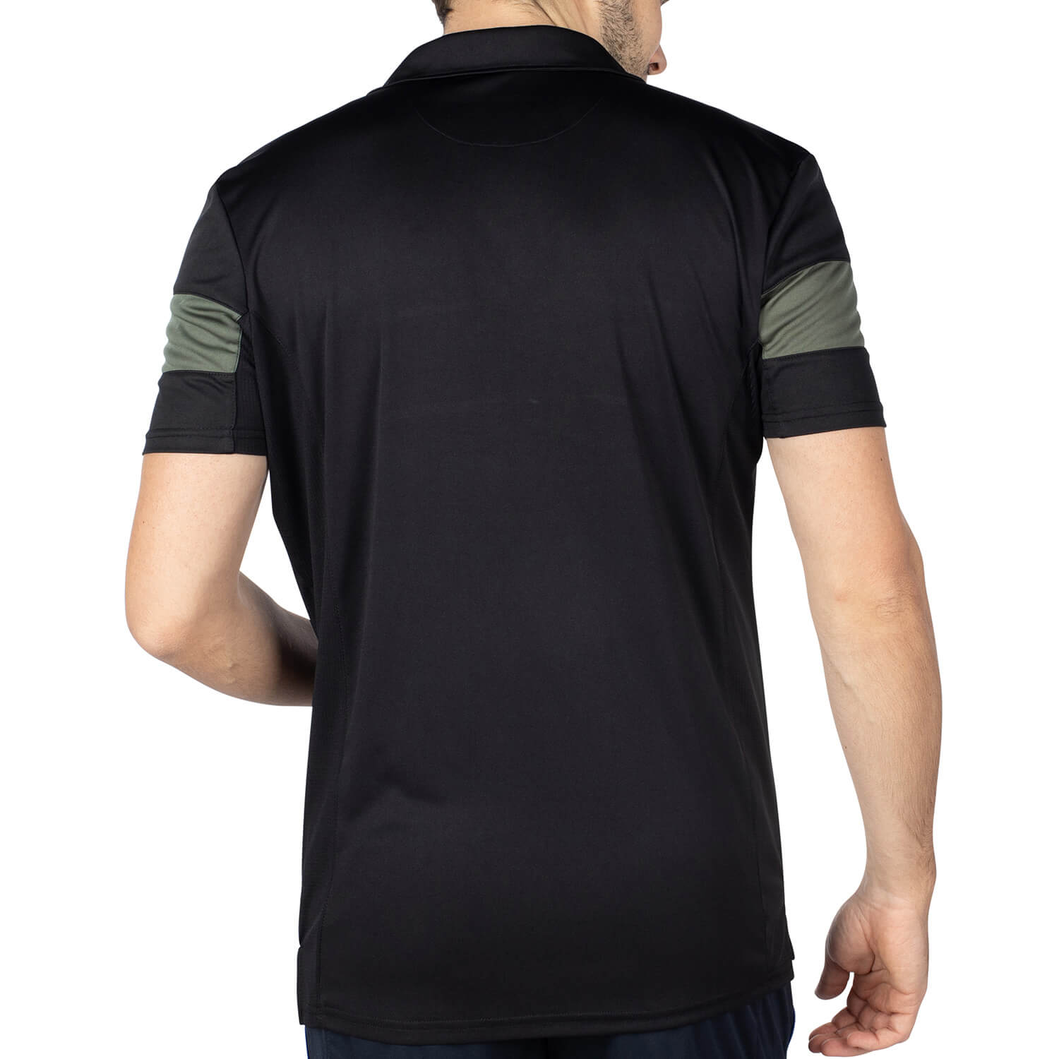 French team sport polo Black X Khaki - back view - Shilton