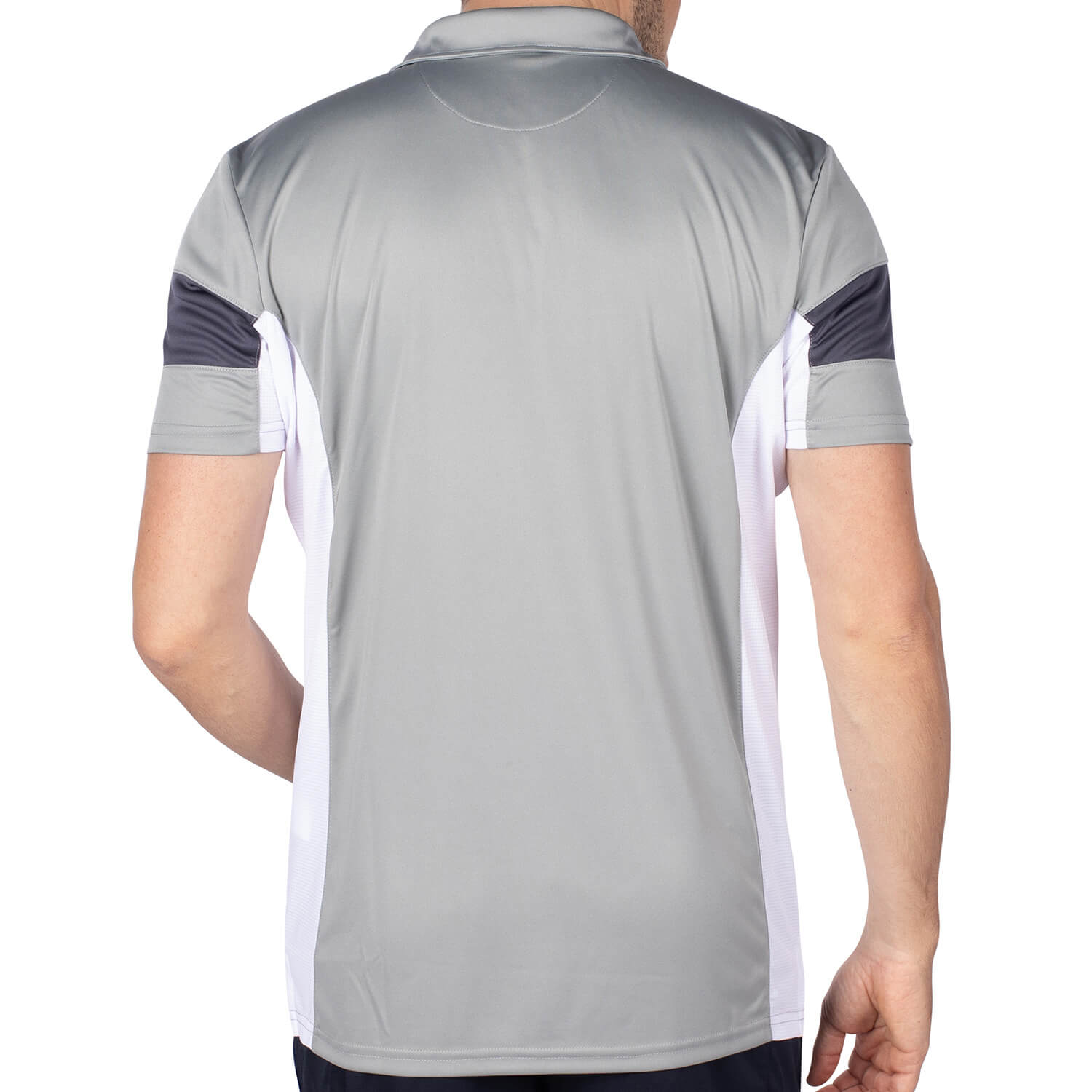 French Team Polo Grey X White - back view - Shilton