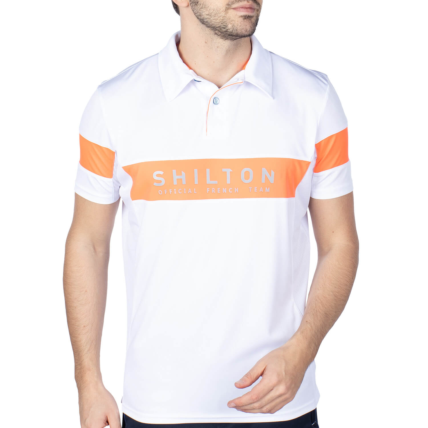 Polo sport french team Blanc X Orange - Shilton