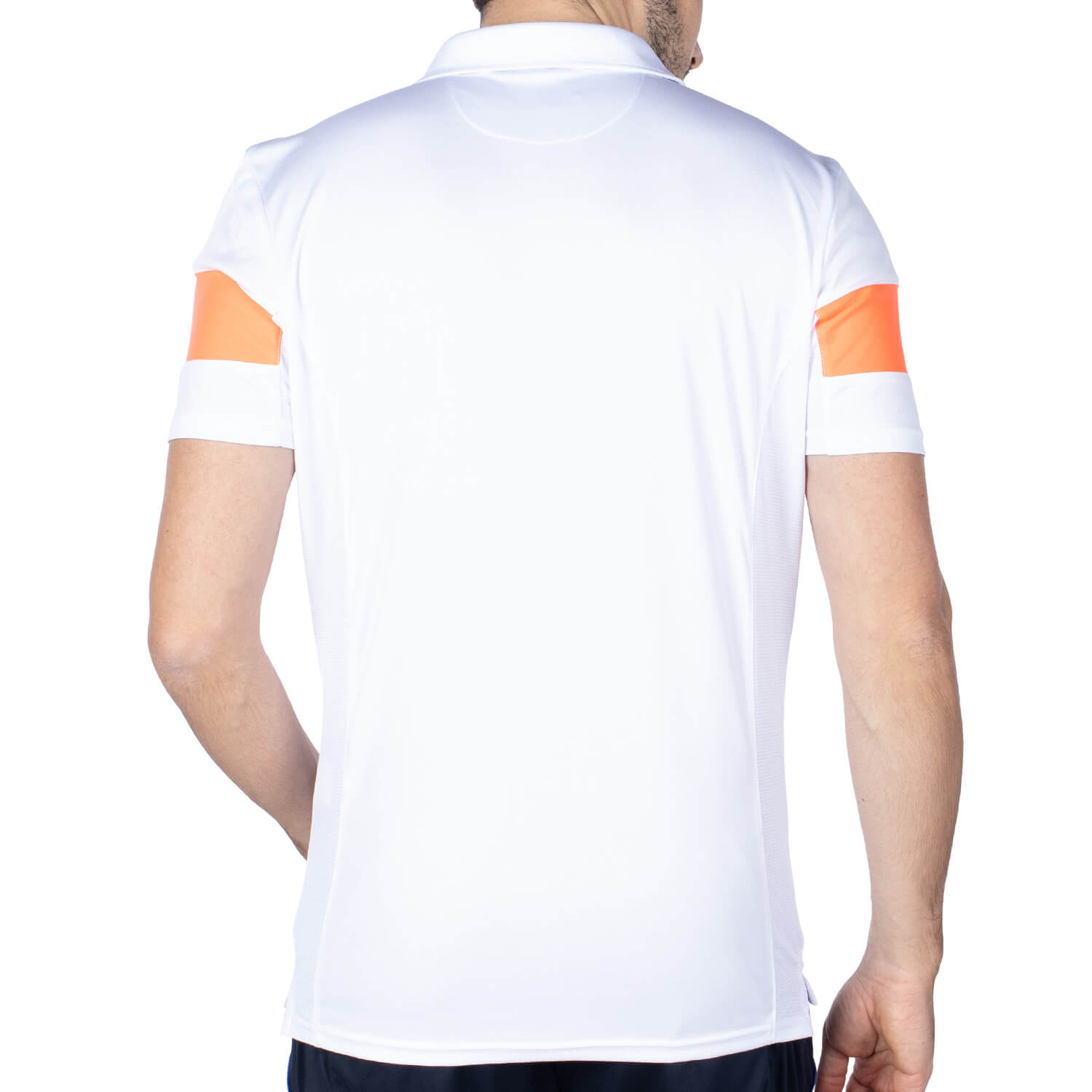 Polo sport french team Blanc X Orange - back view - Shilton