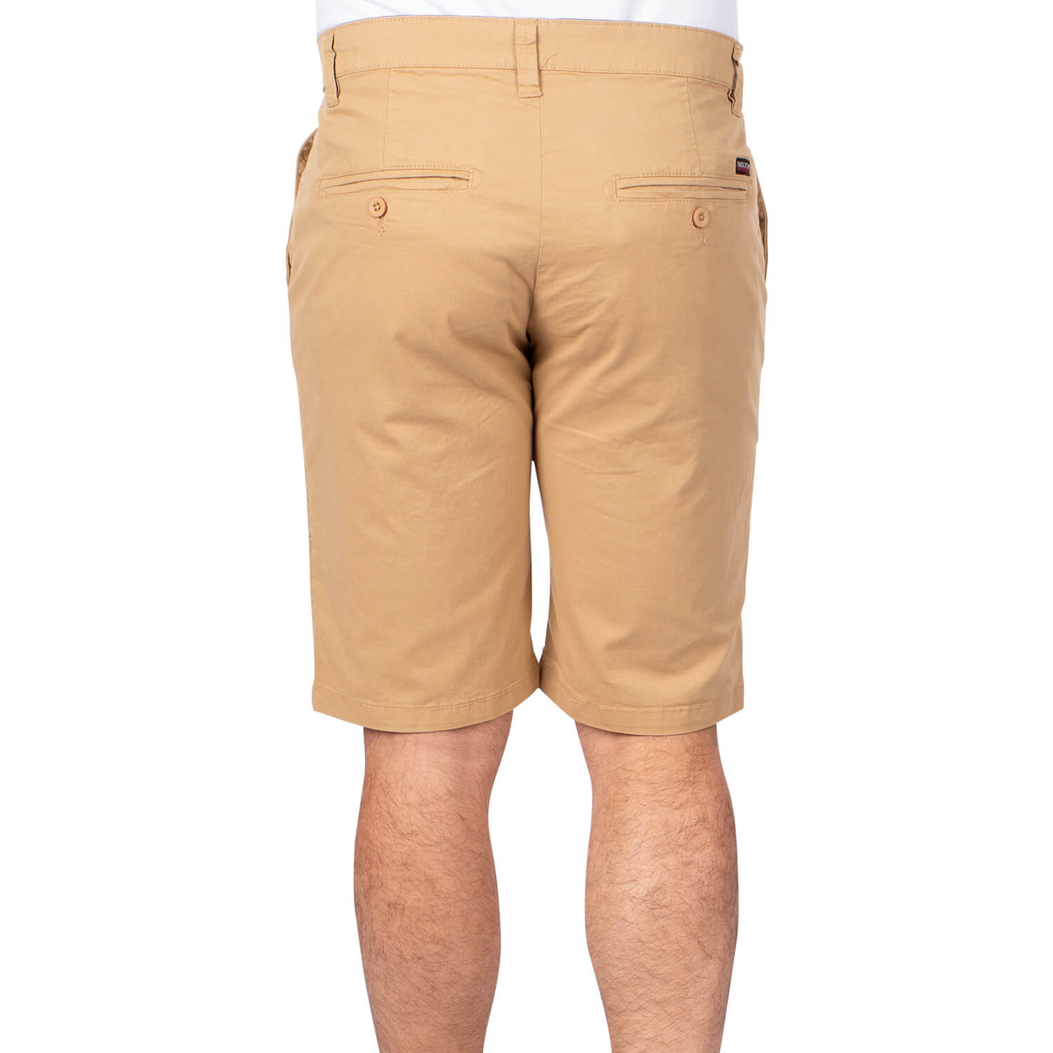 Beige Basic Chino Bermuda Shorts - back view - Shilton