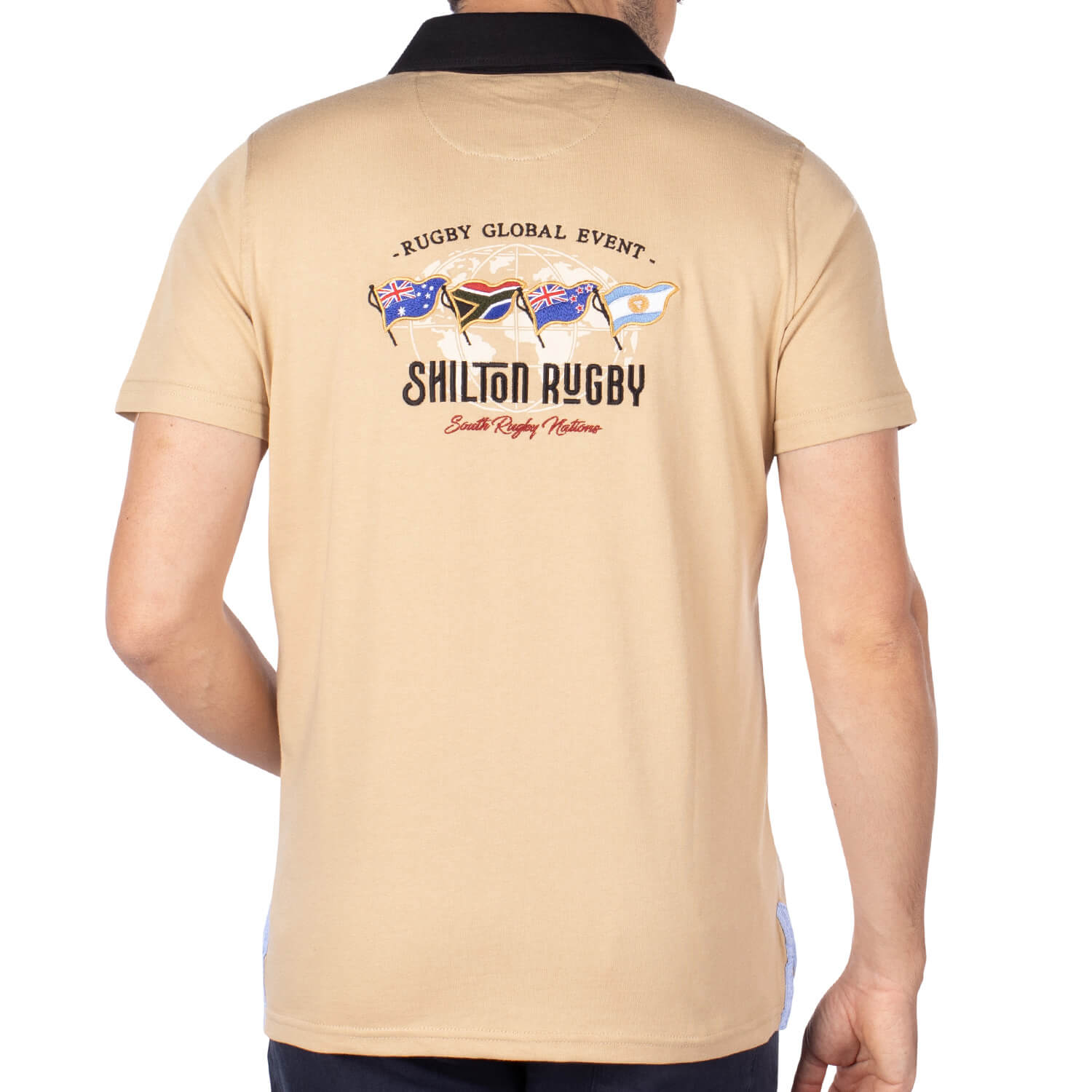 Polo south rugby nations Beige - back view - Shilton