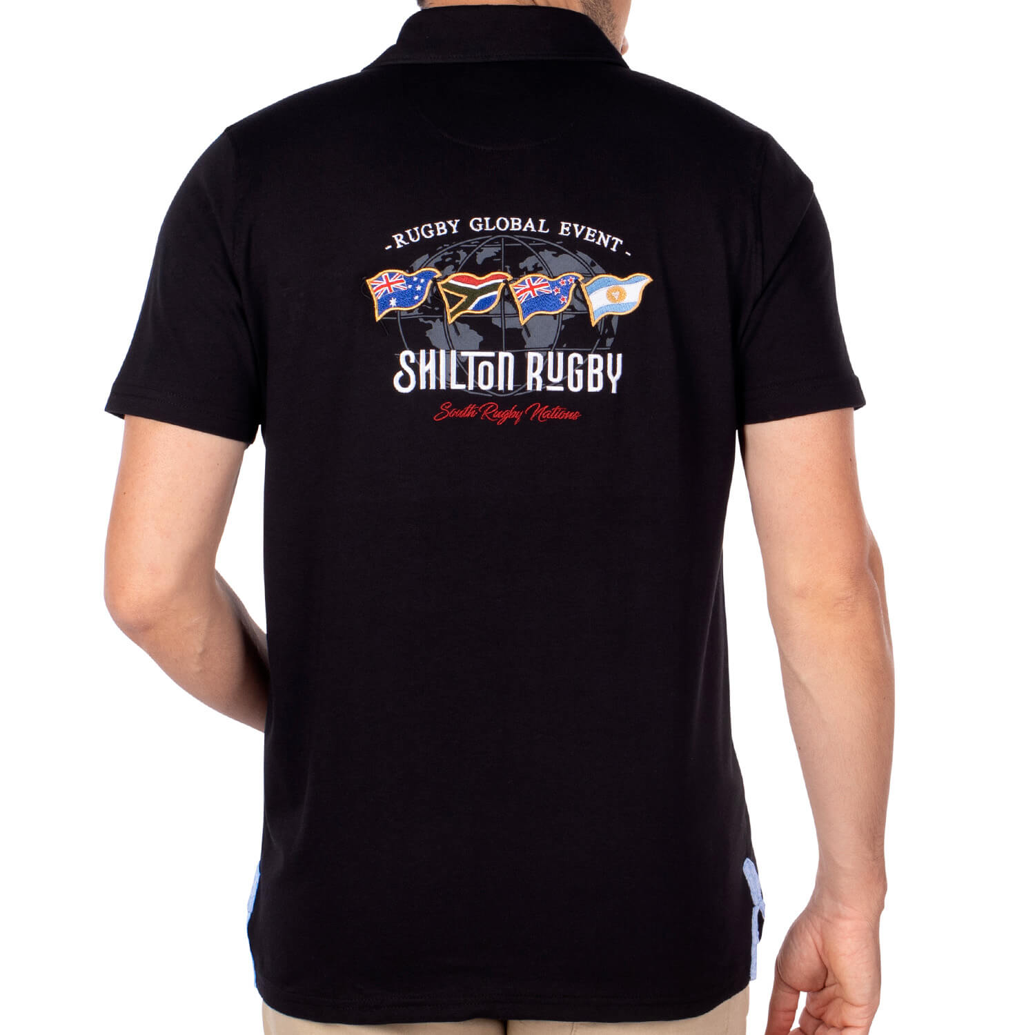 Polo south rugby nations Black - back view - Shilton