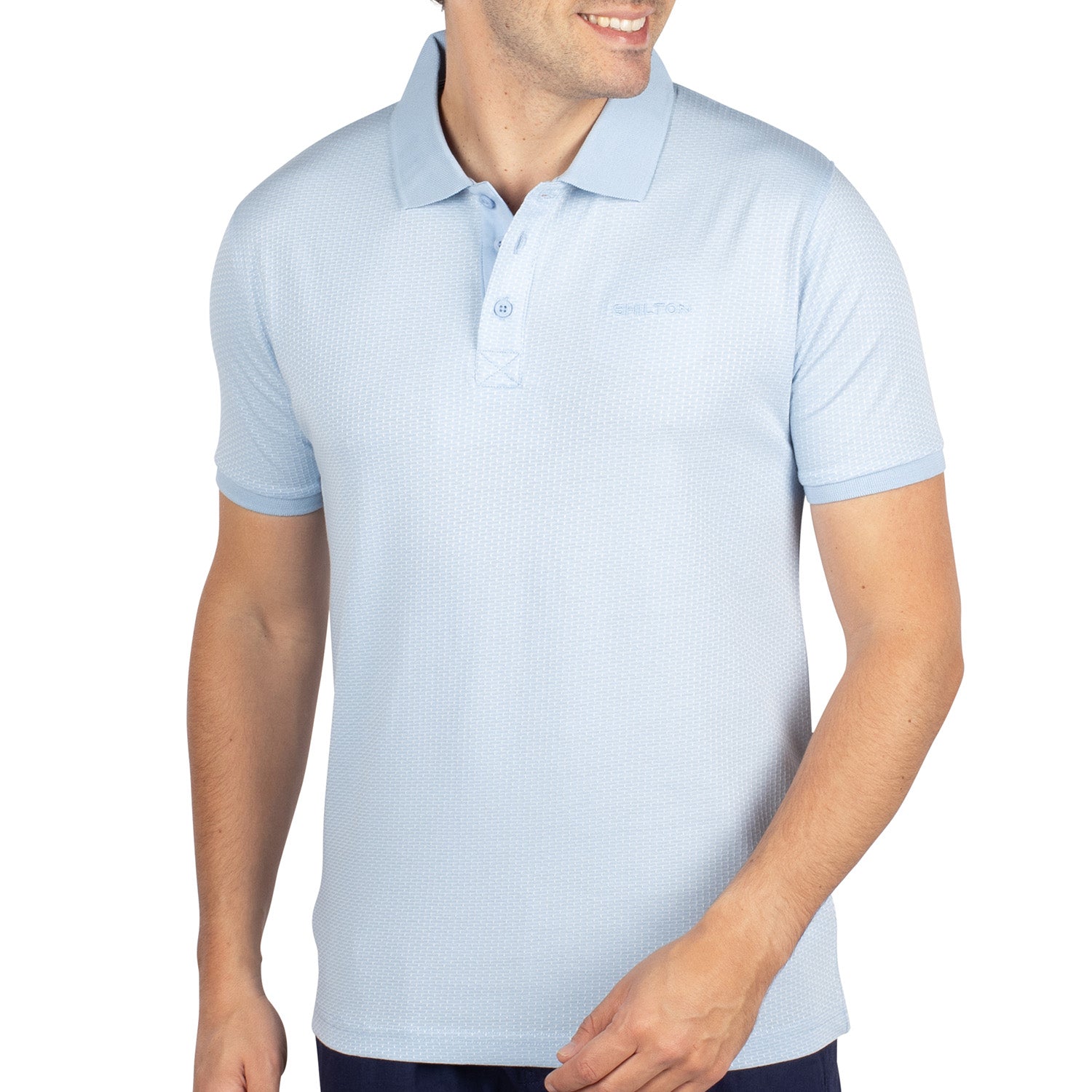 Pastel jacquard polo shirt