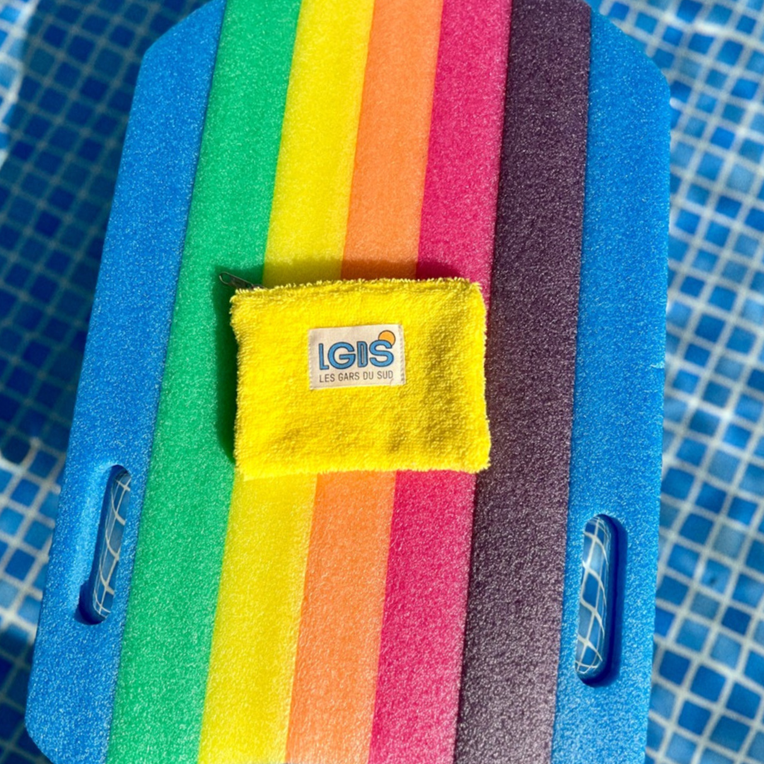 Yellow sponge soap pouch