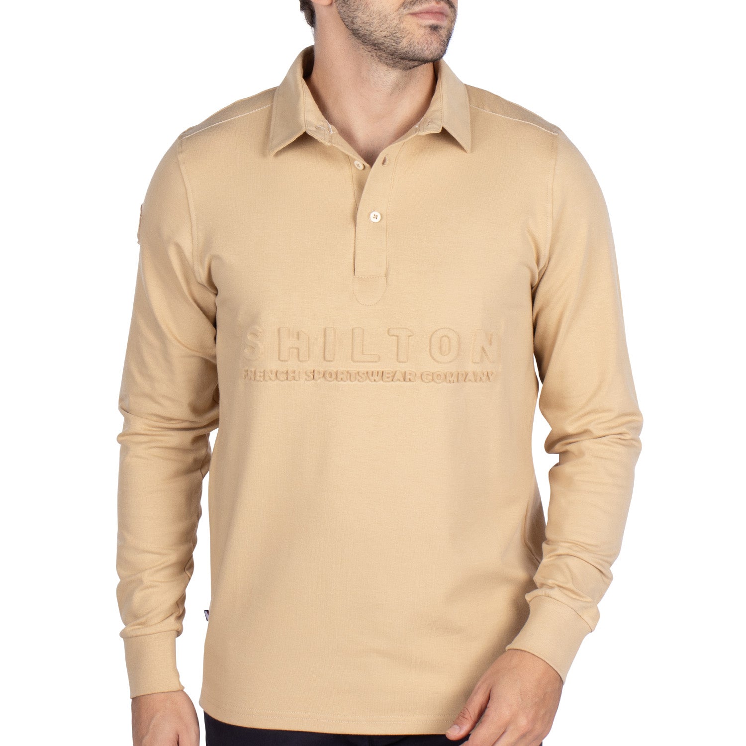 Basic relief polo shirt Beige - Shilton