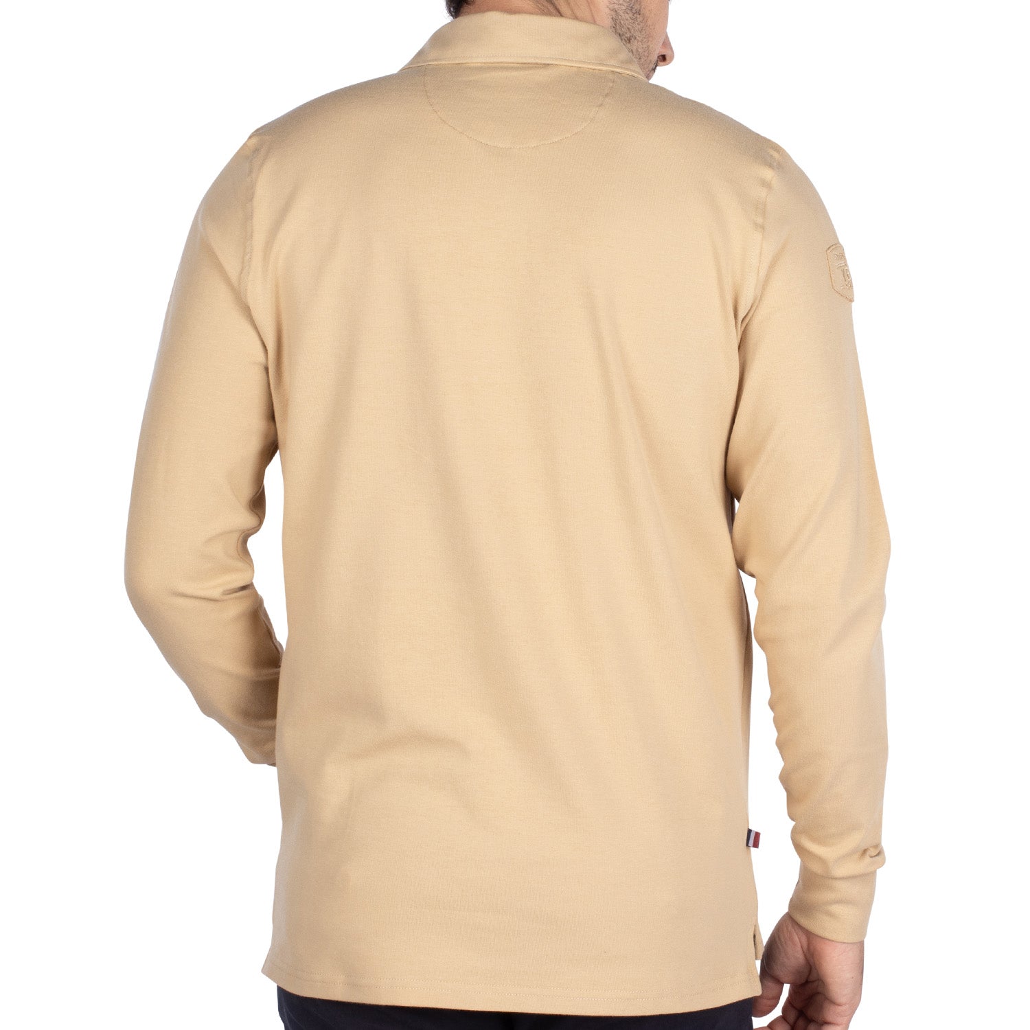 Basic Relief Polo Beige - back view - Shilton