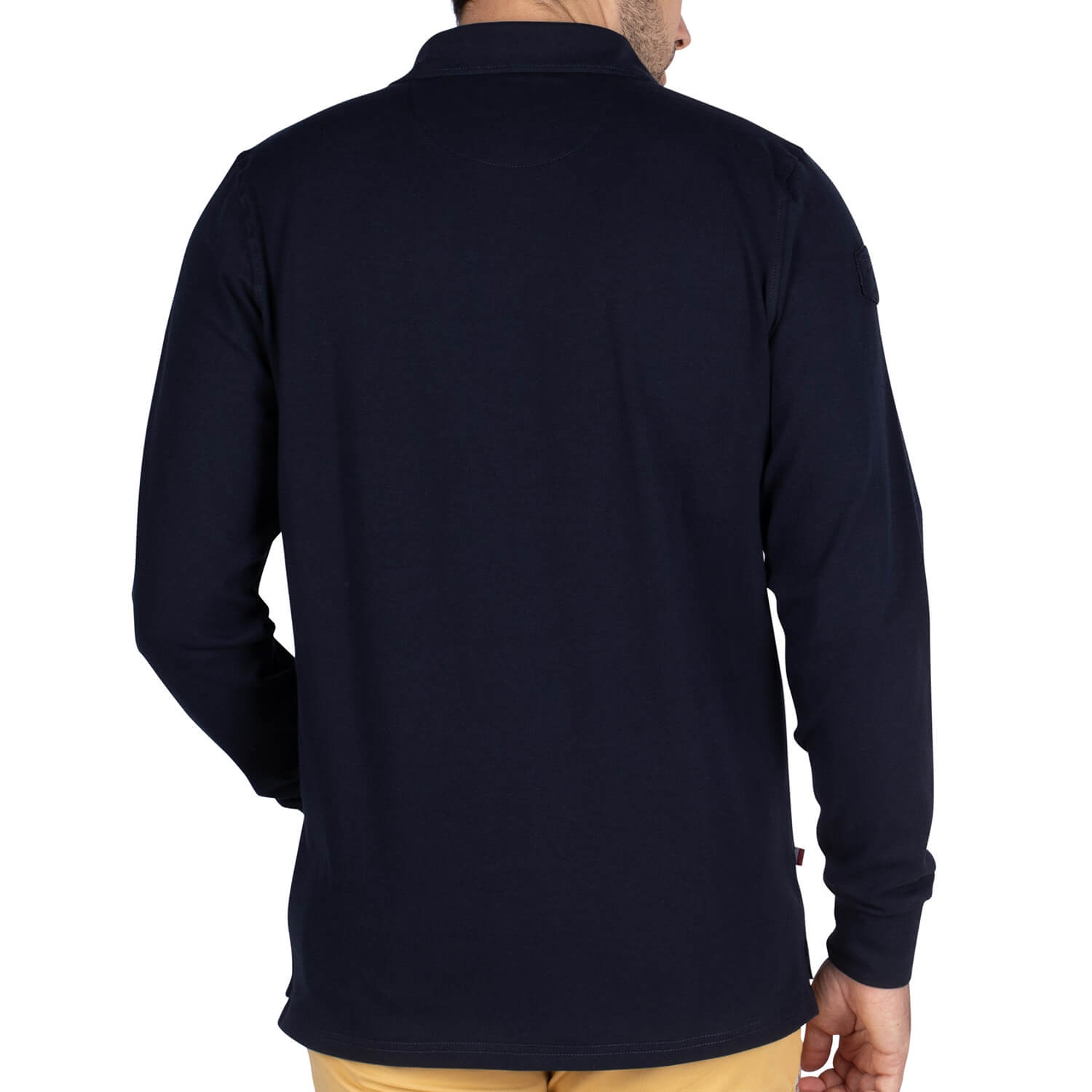 Polo basic relief Navy - back view - Shilton