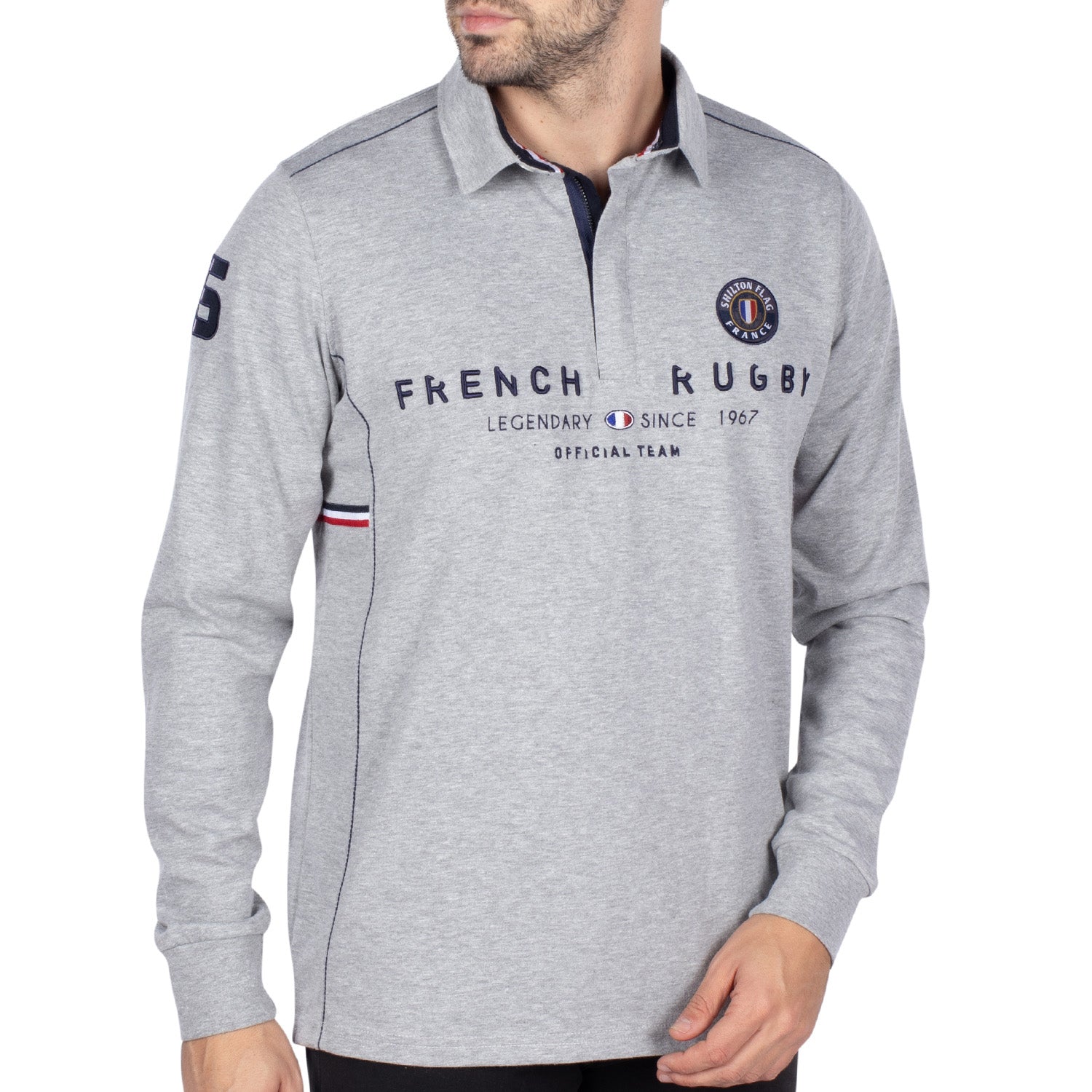 French legend rugby polo shirt Mottled grey - Shilton