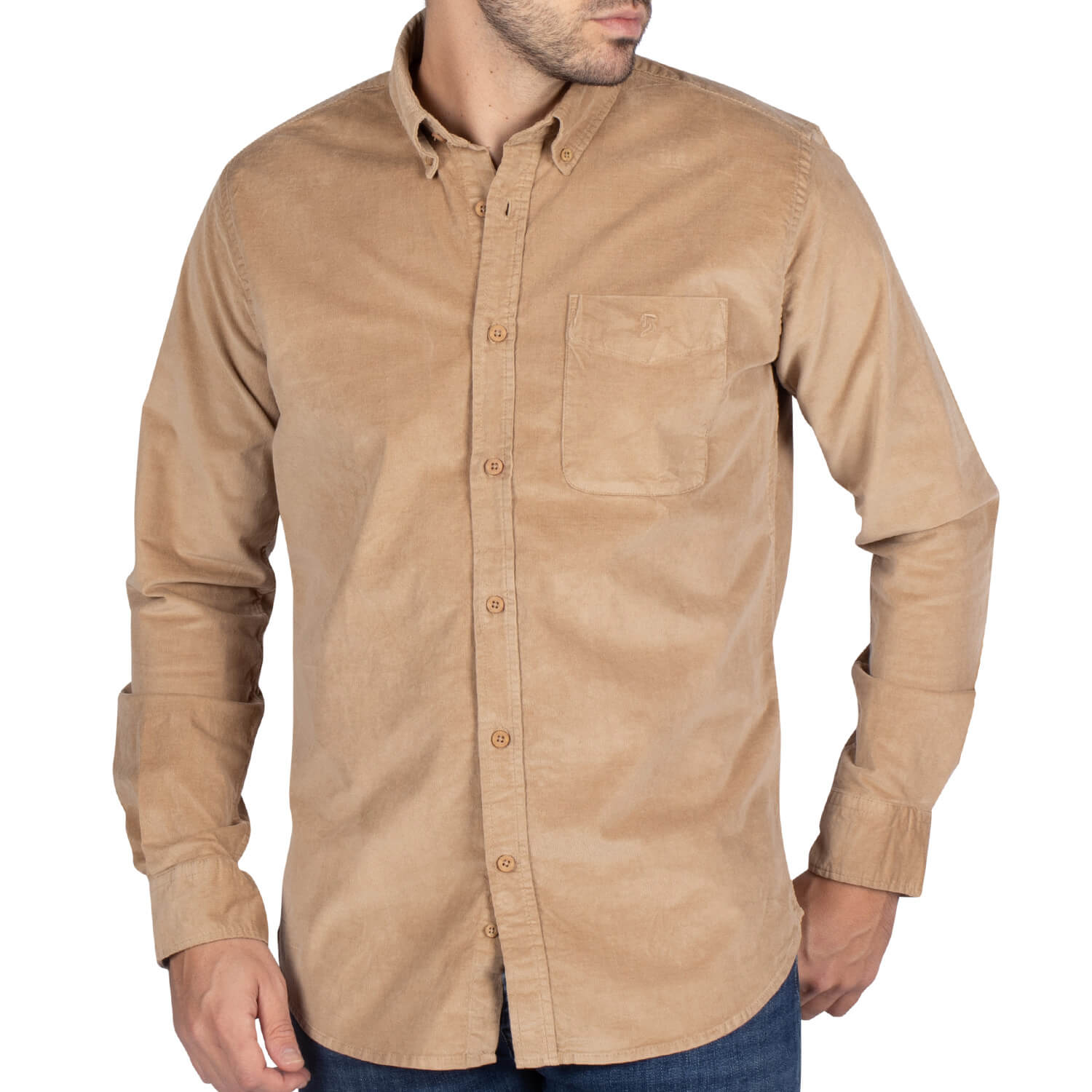 Beige velvet rugby shirt - Shilton
