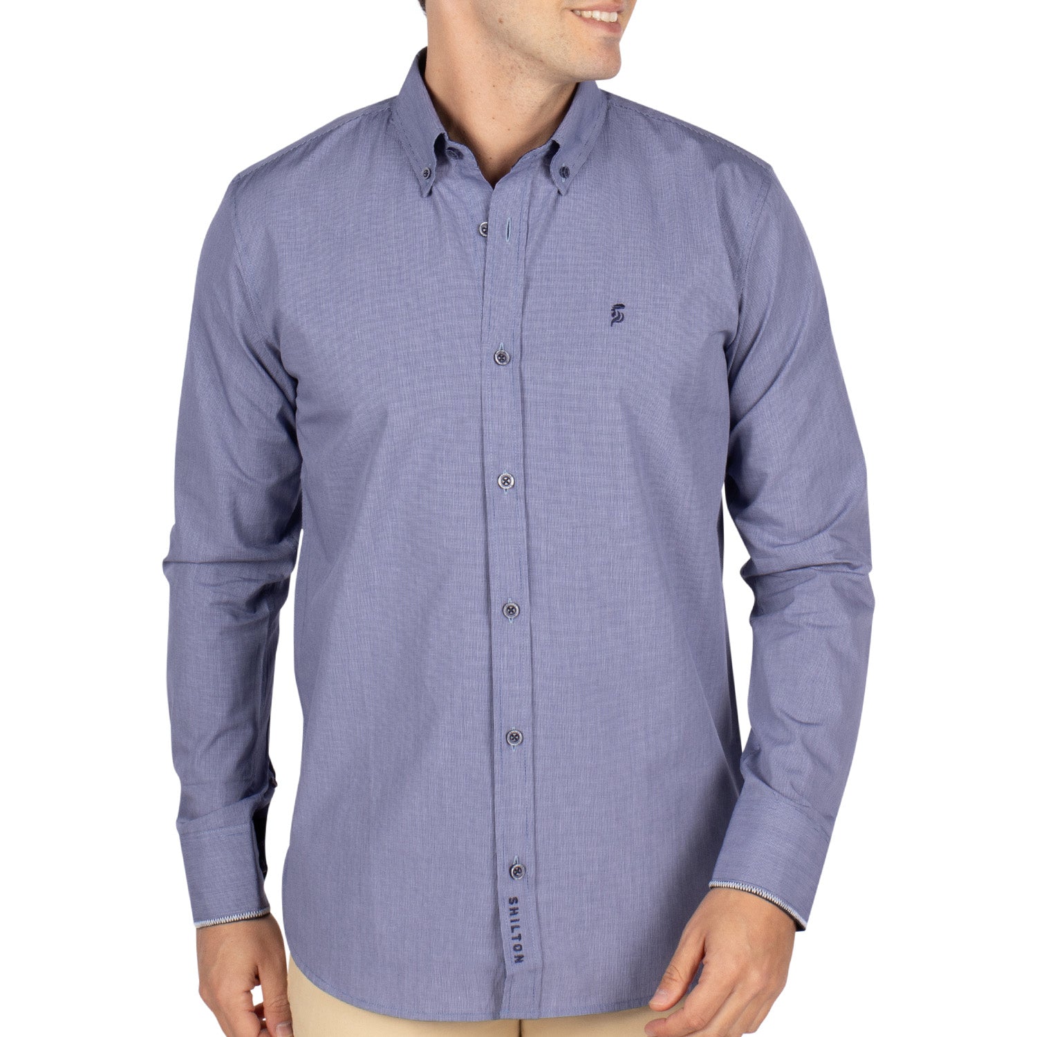Small Navy gingham shirt - Shilton