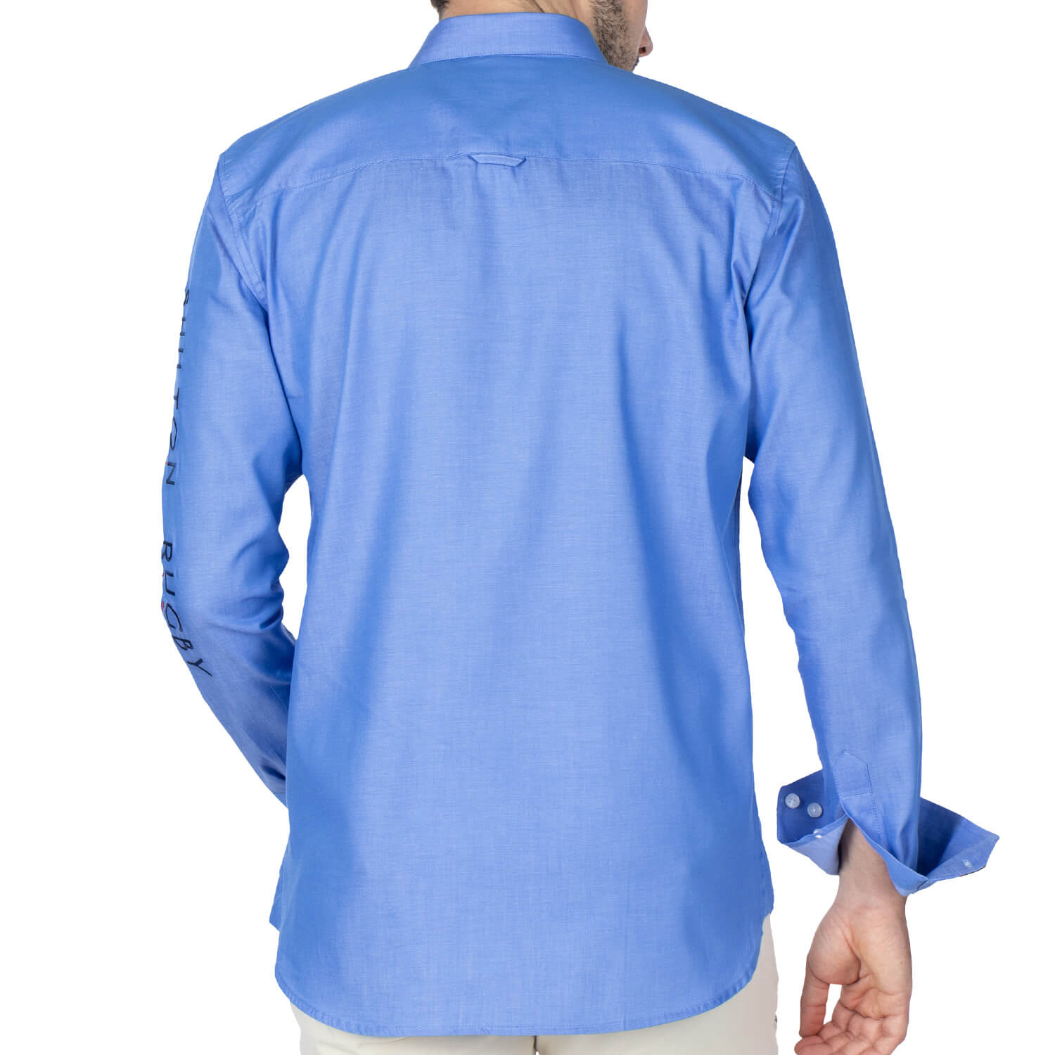 French Heritage Rugby Shirt Blue - back view - Shilton