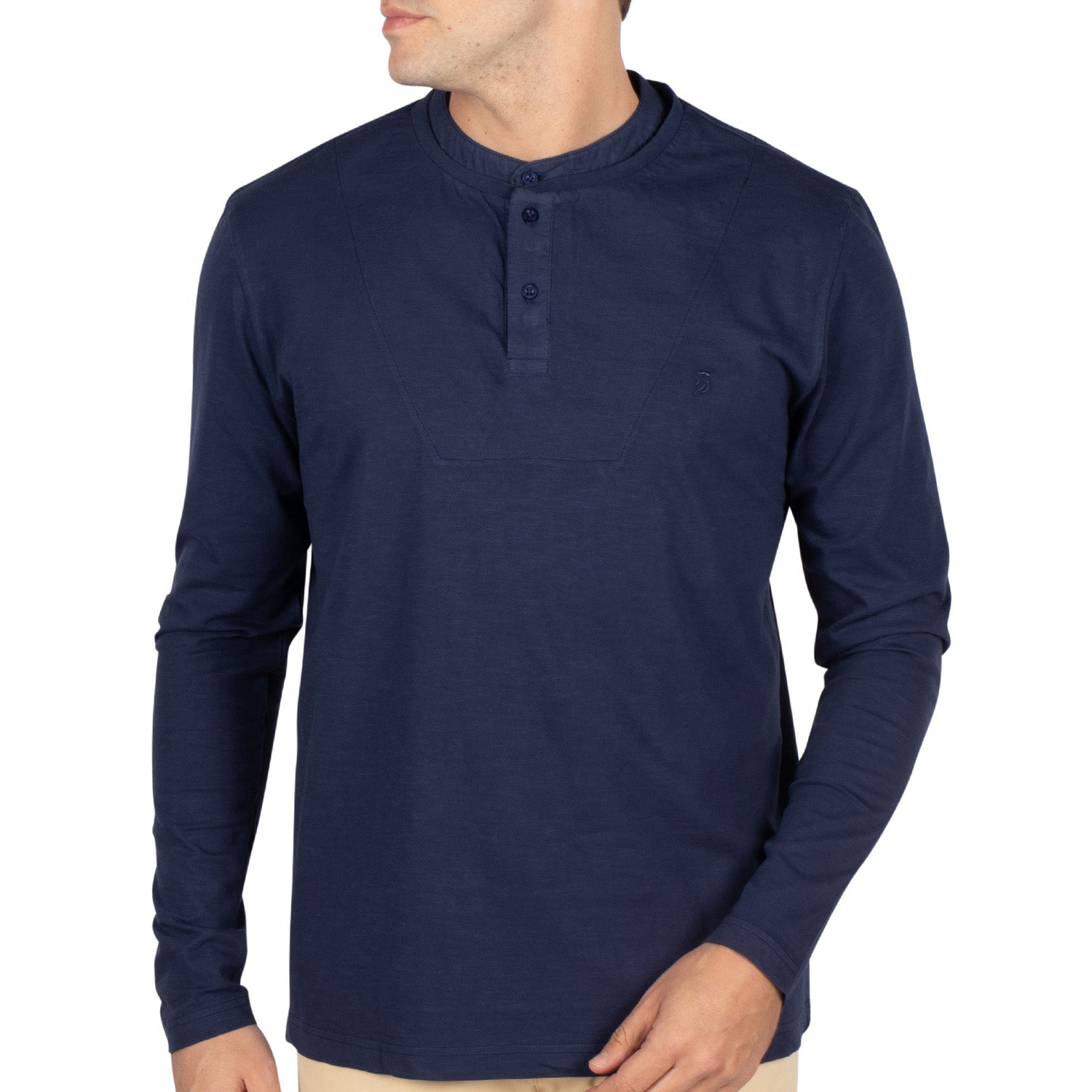 Double mao collar T-shirt Navy - Shilton