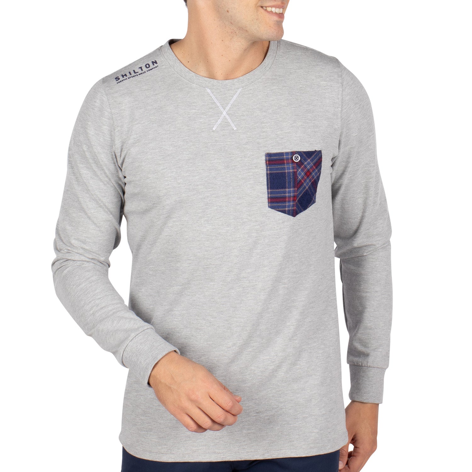 Grey buttoned pocket T-shirt - Shilton