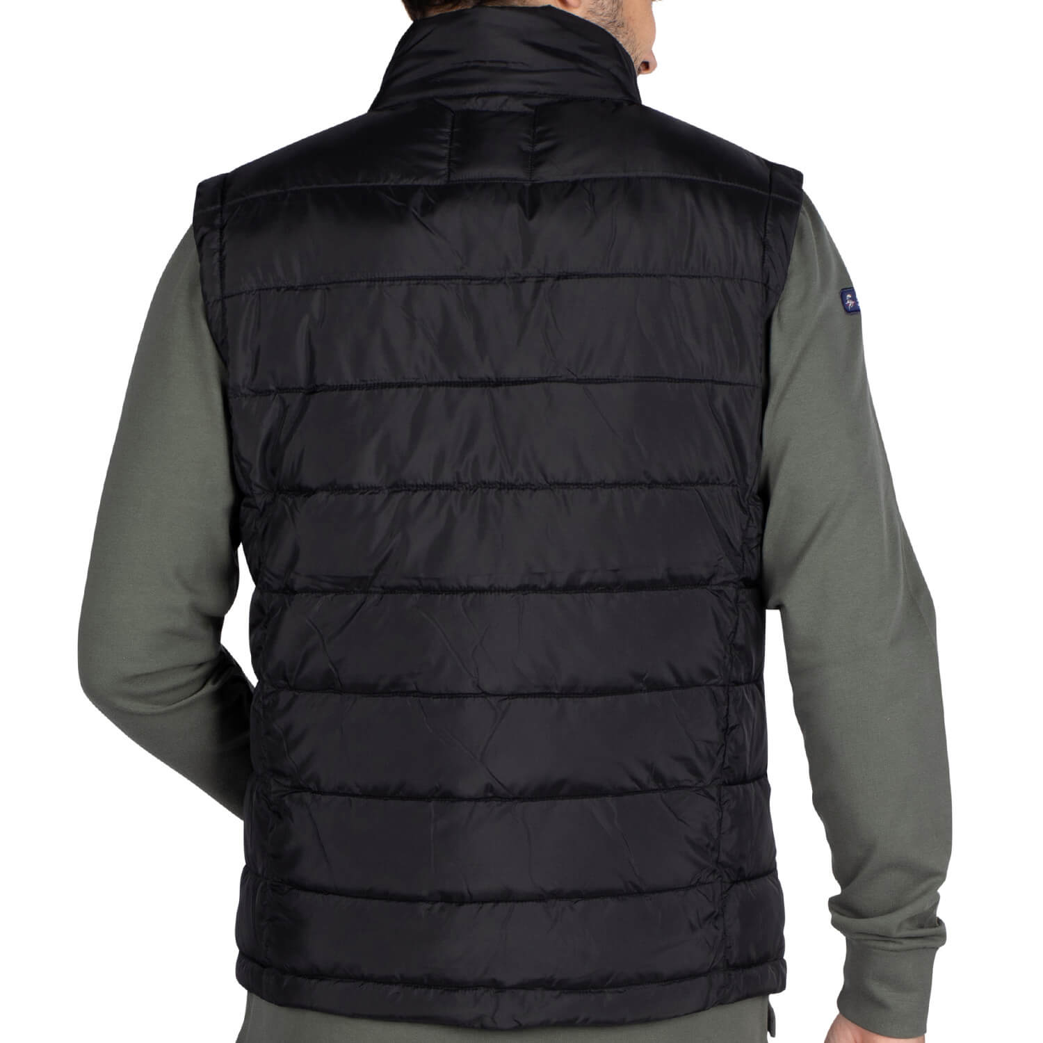 Sleeveless Down Jacket Black - back view - Shilton