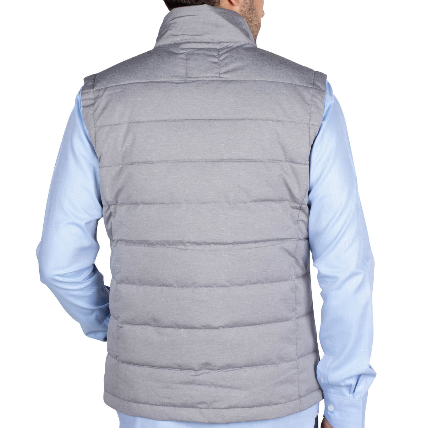 City Grey Sleeveless Down Jacket - back view - Shilton