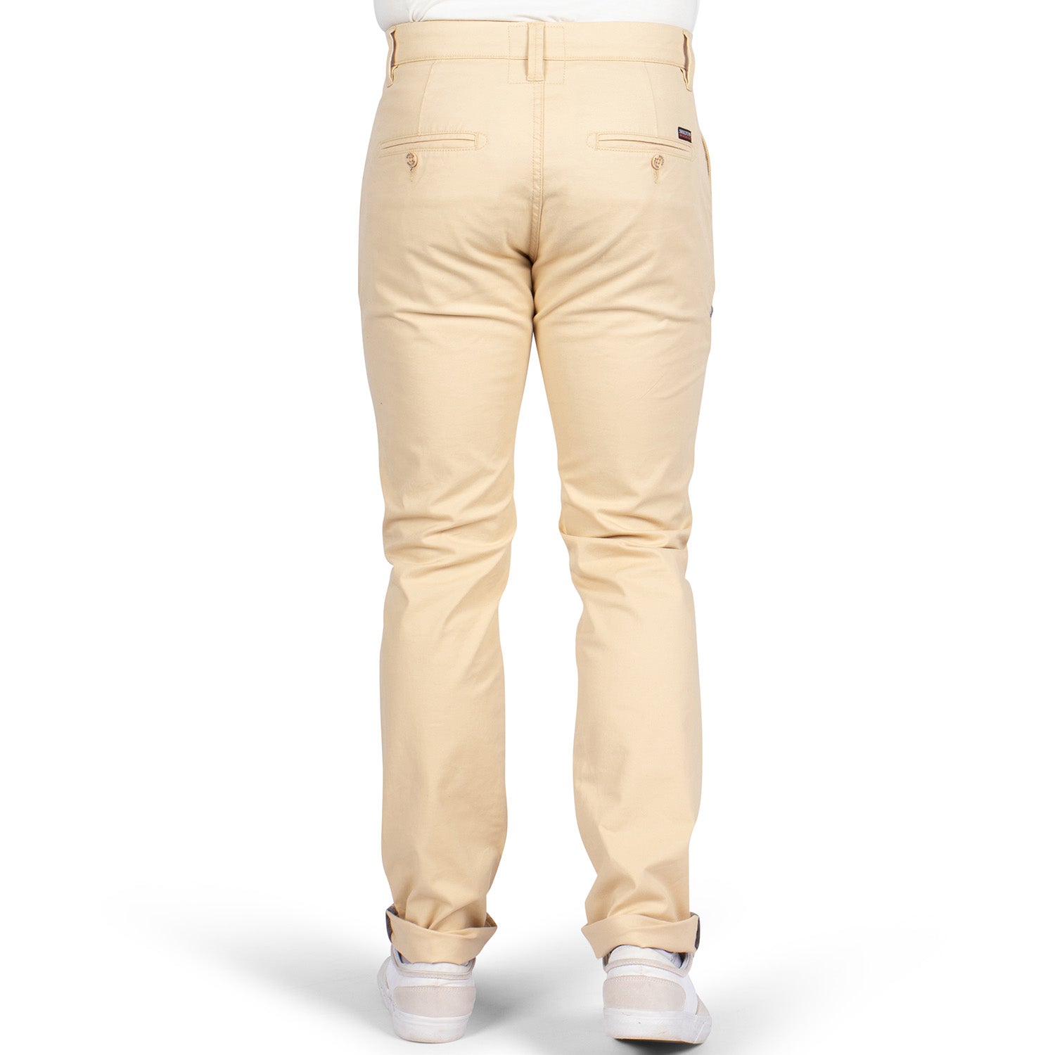 Beige crest chino pants - back view - Shilton