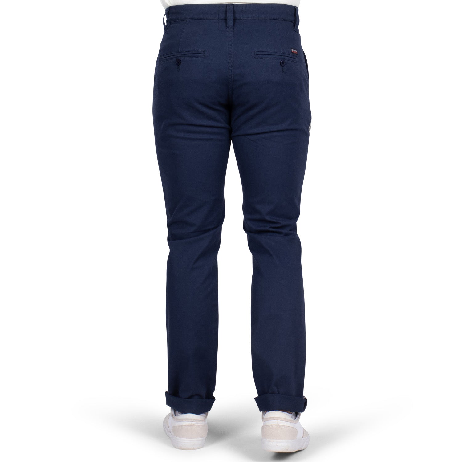 Navy crest chino pants - back view - Shilton