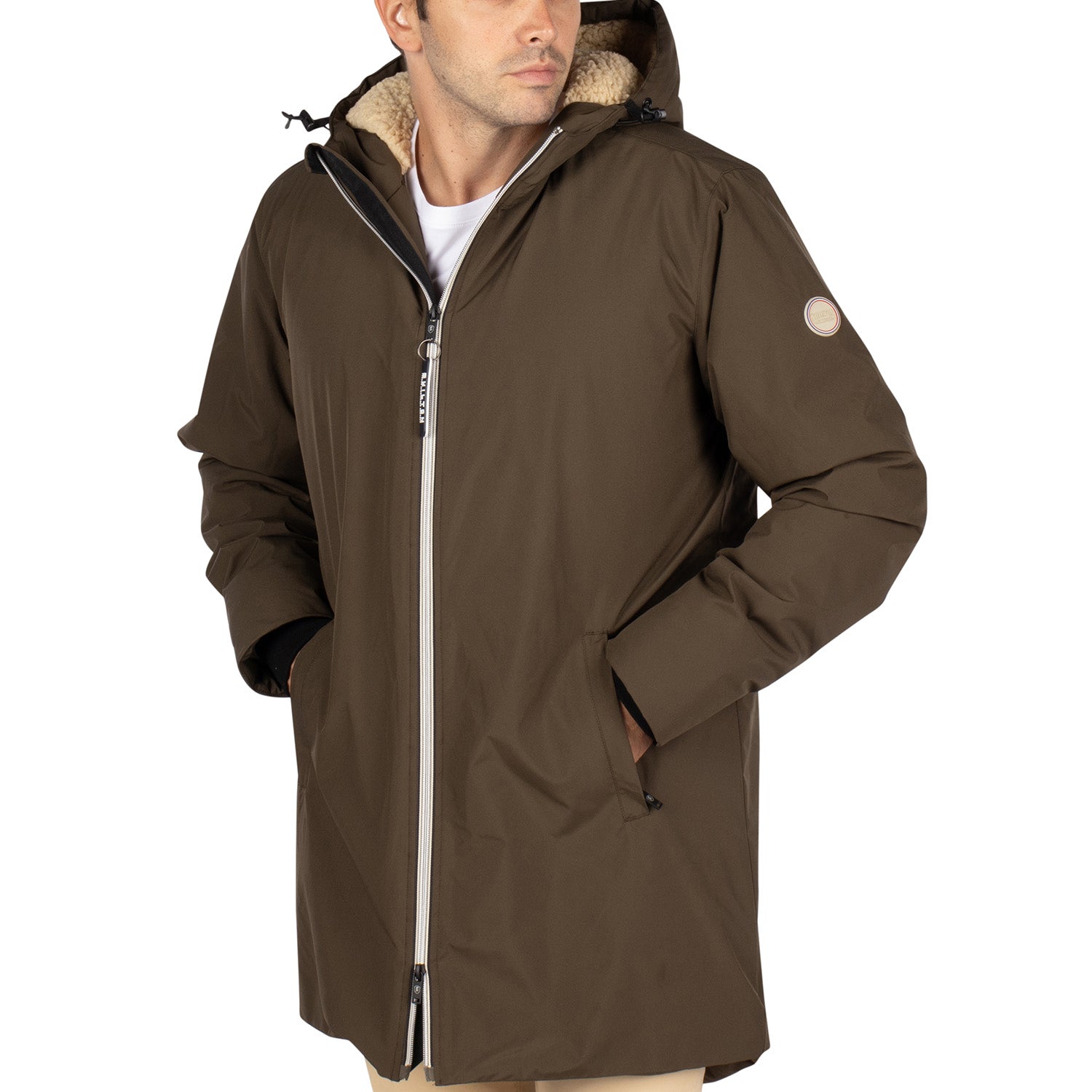 Rain hooded parka