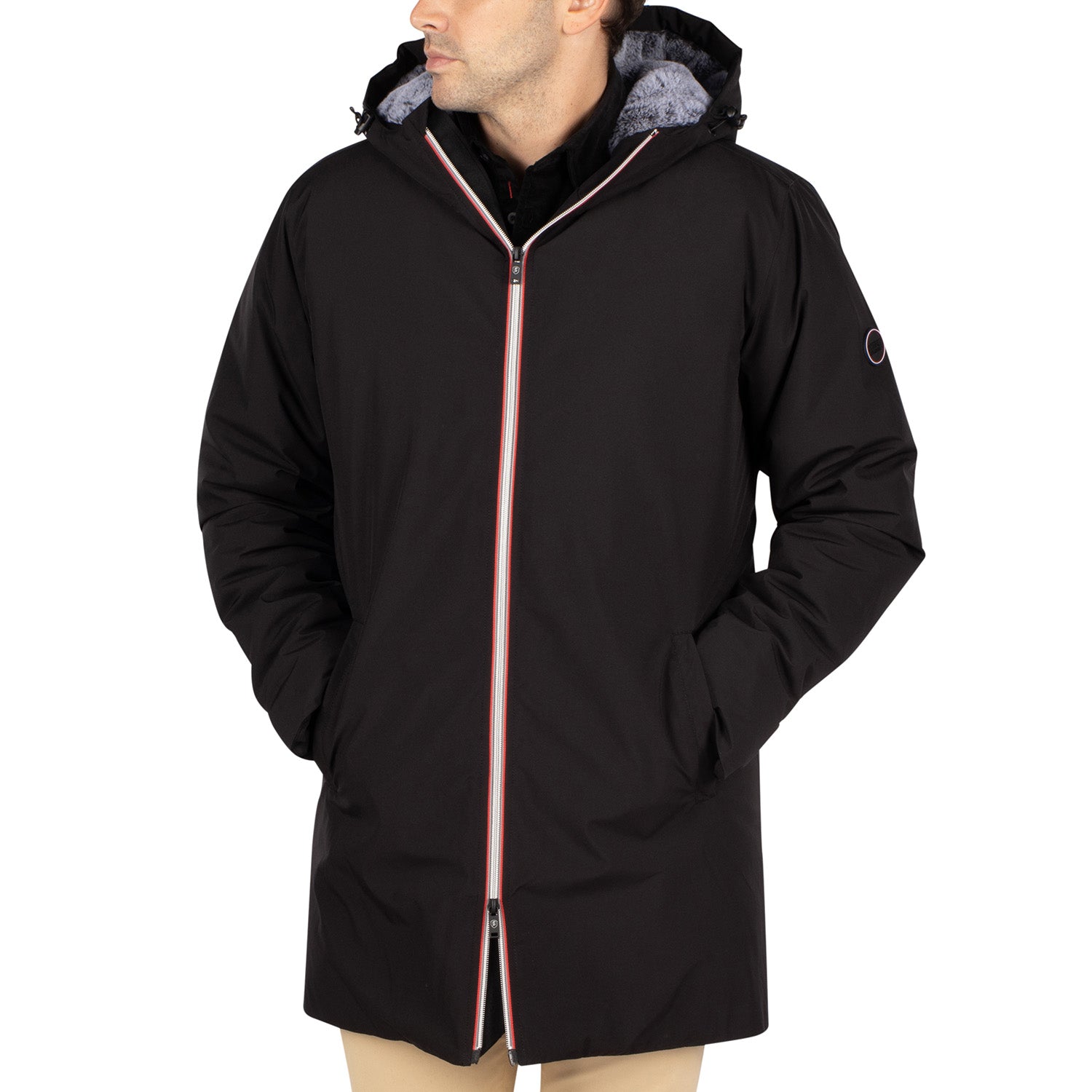 Rain hooded parka