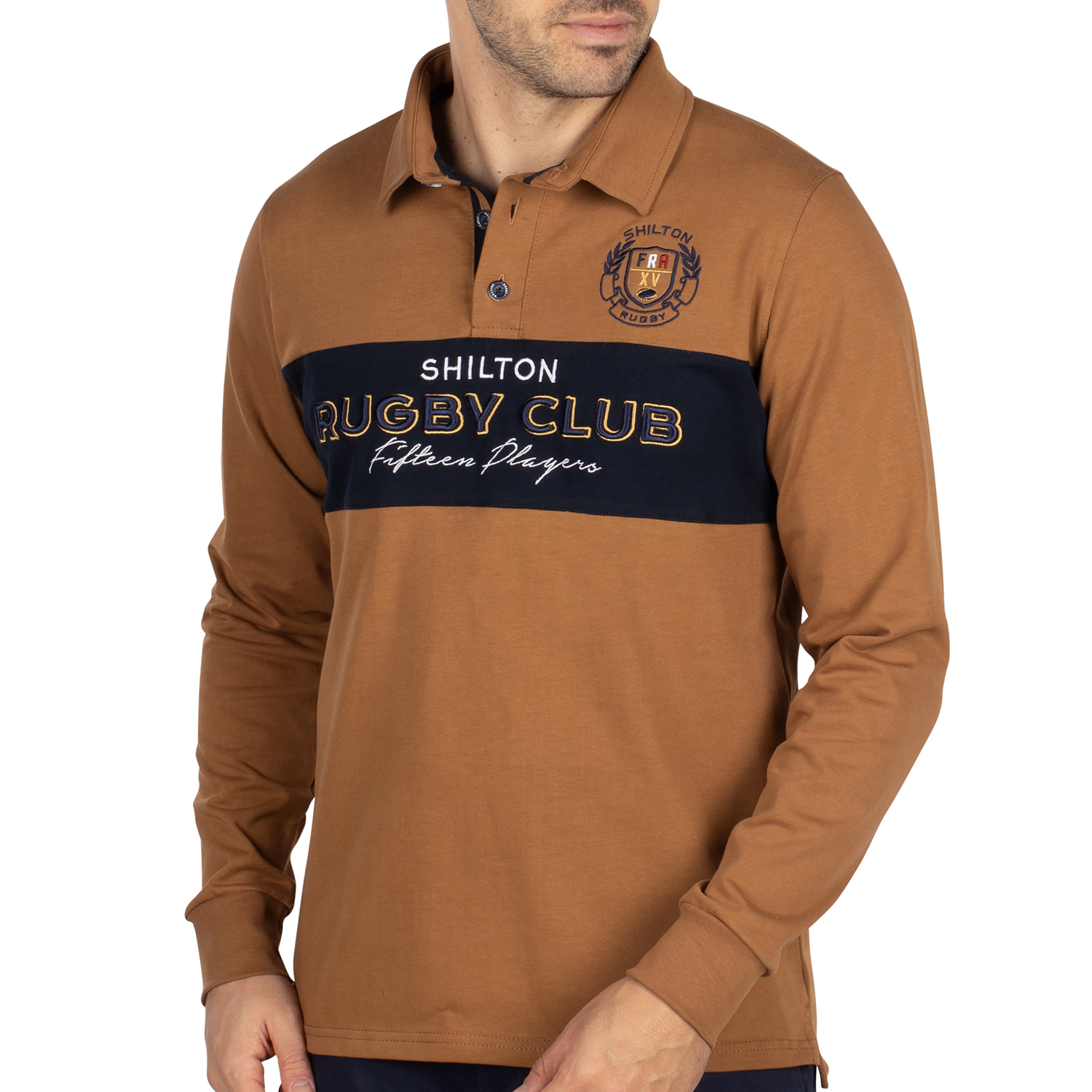 Two-tone rugby club polo shirt