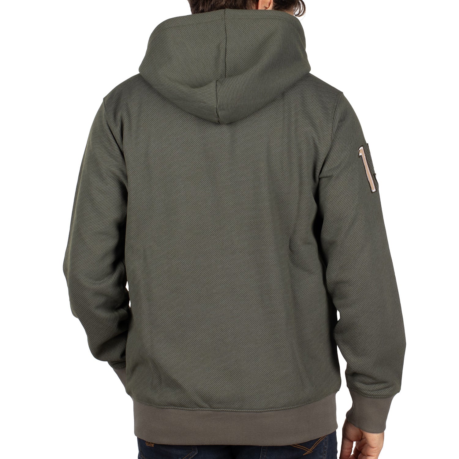 Hooded vest with crest