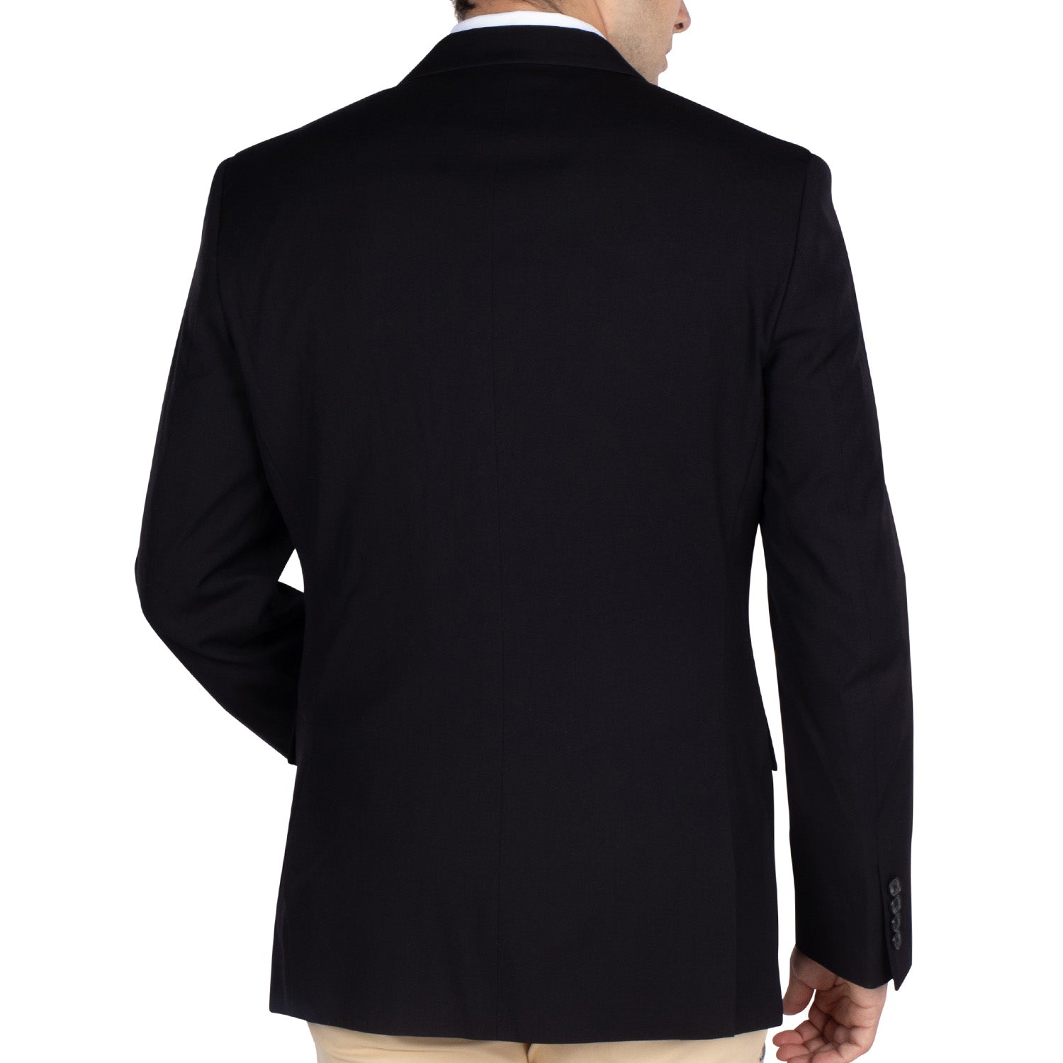 Elegant black city blazer jacket - back view - Shilton