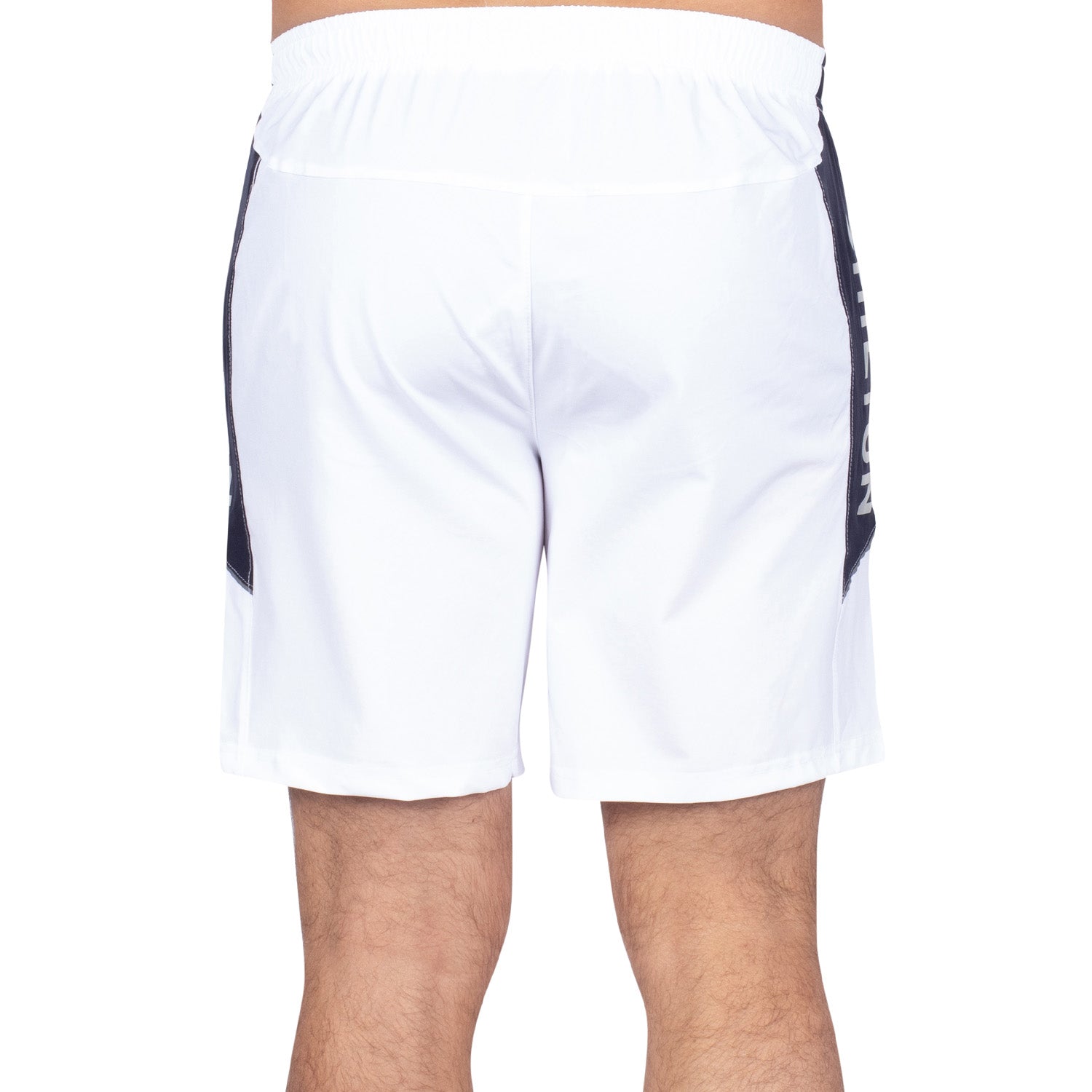 White two-tone sports shorts - back view - Shilton