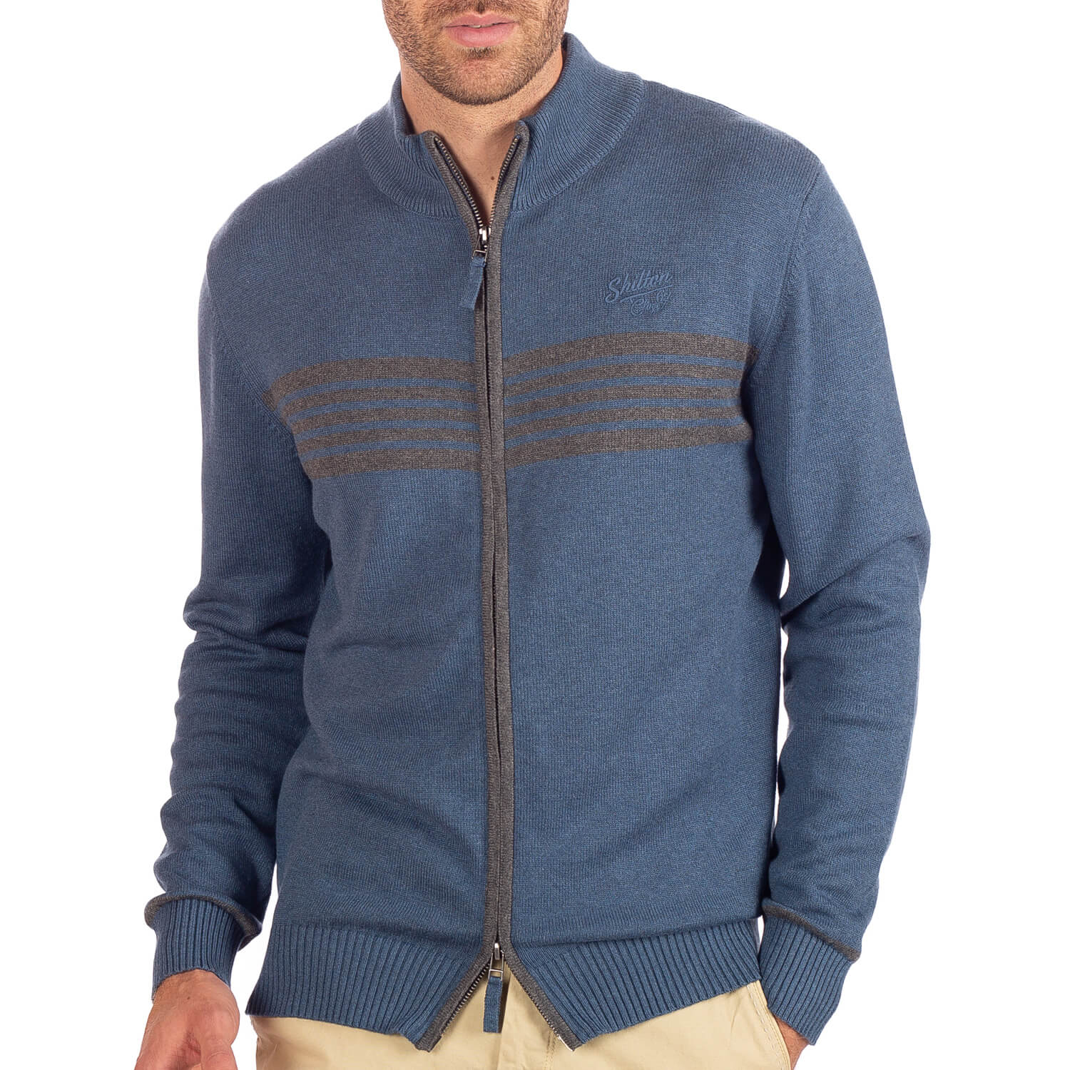 Gilet Zippé Rayé