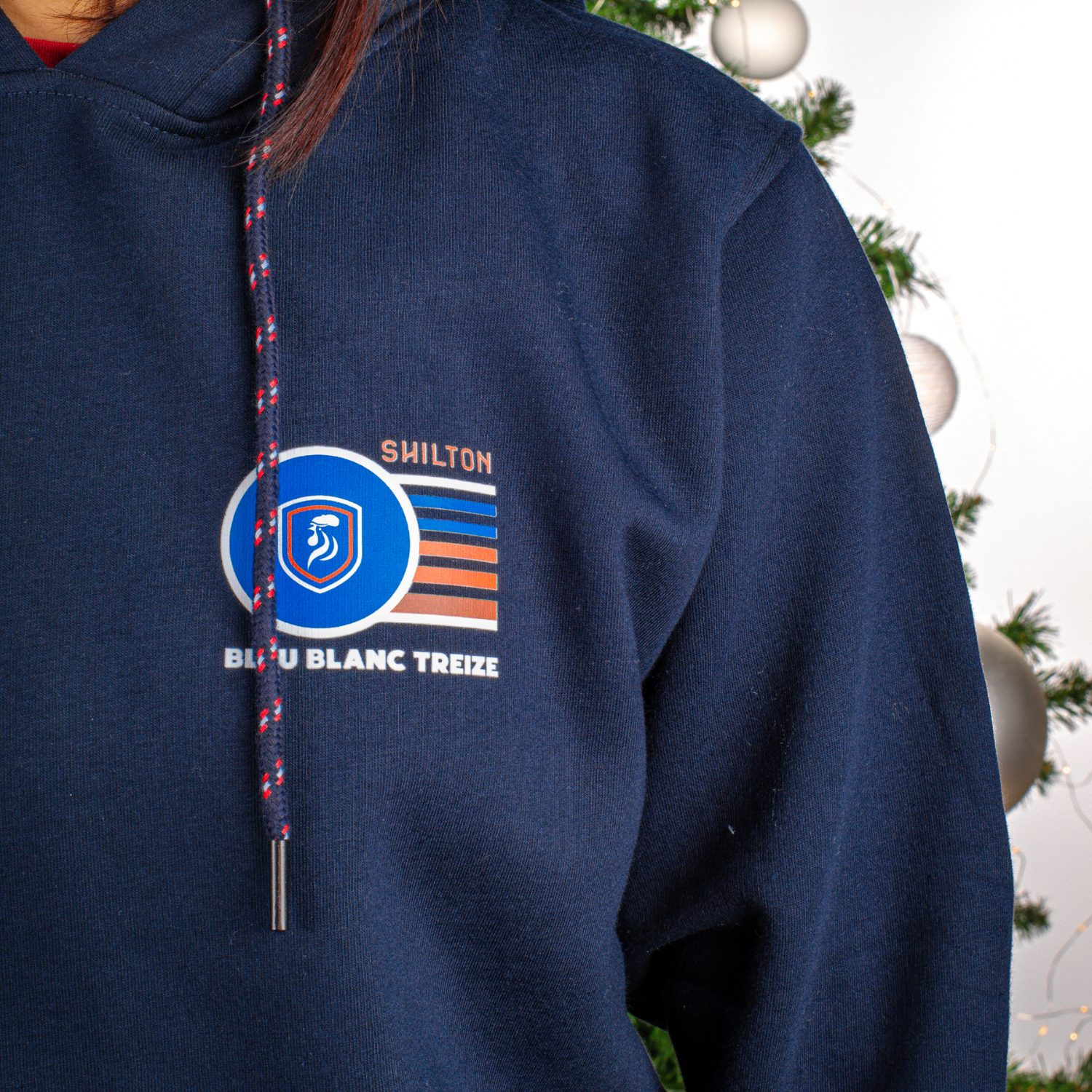 Sweat à capuche Bleu, Blanc, Treize