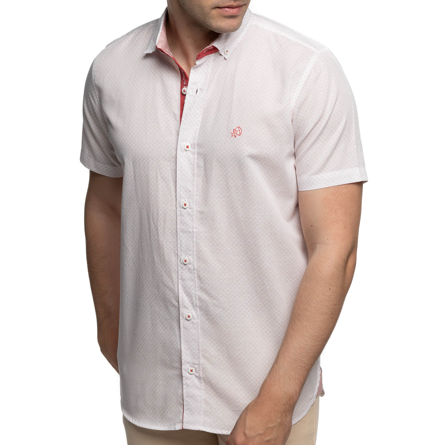 Chemise rugby a pois Blanc X Rouge - Shilton