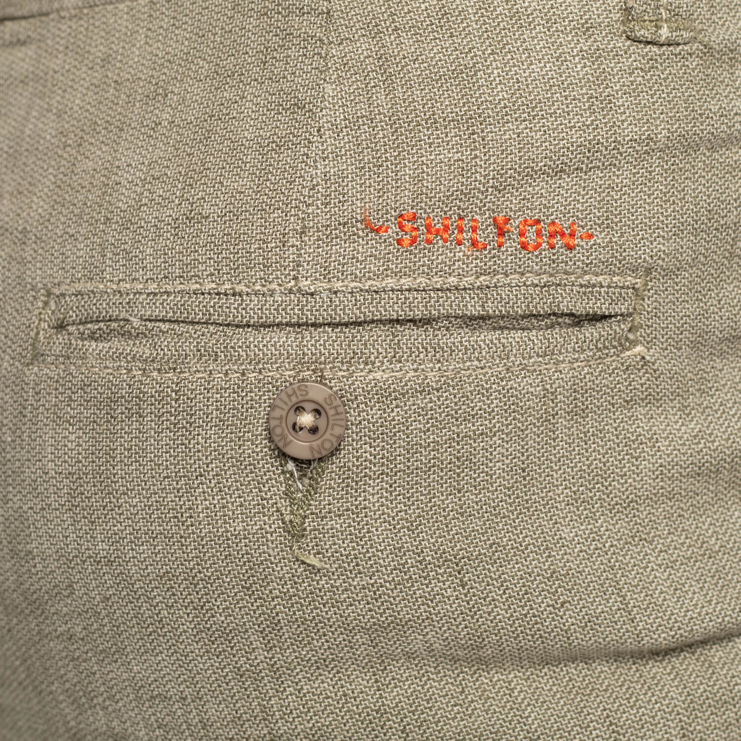 Pantalon coton lin ajusté