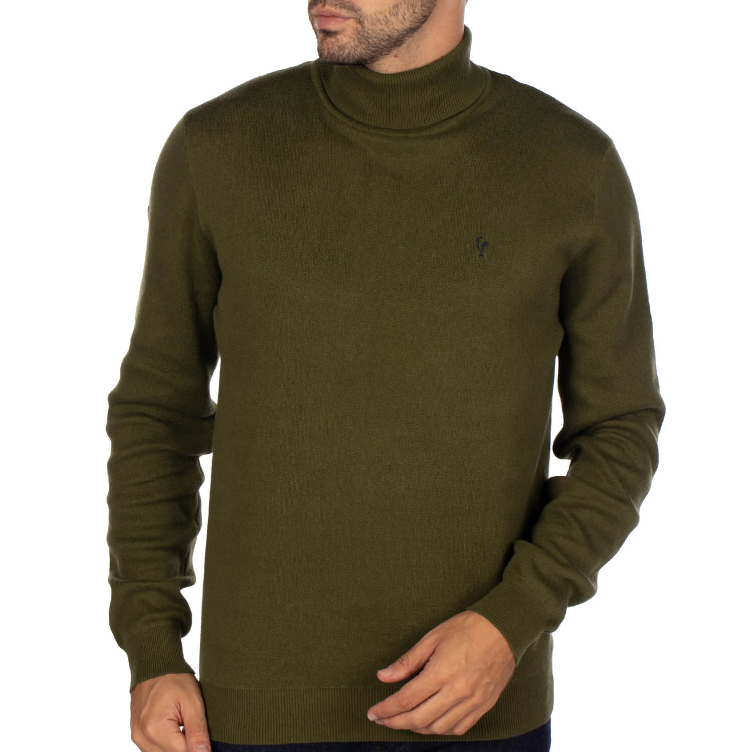 Pull col roulé coq