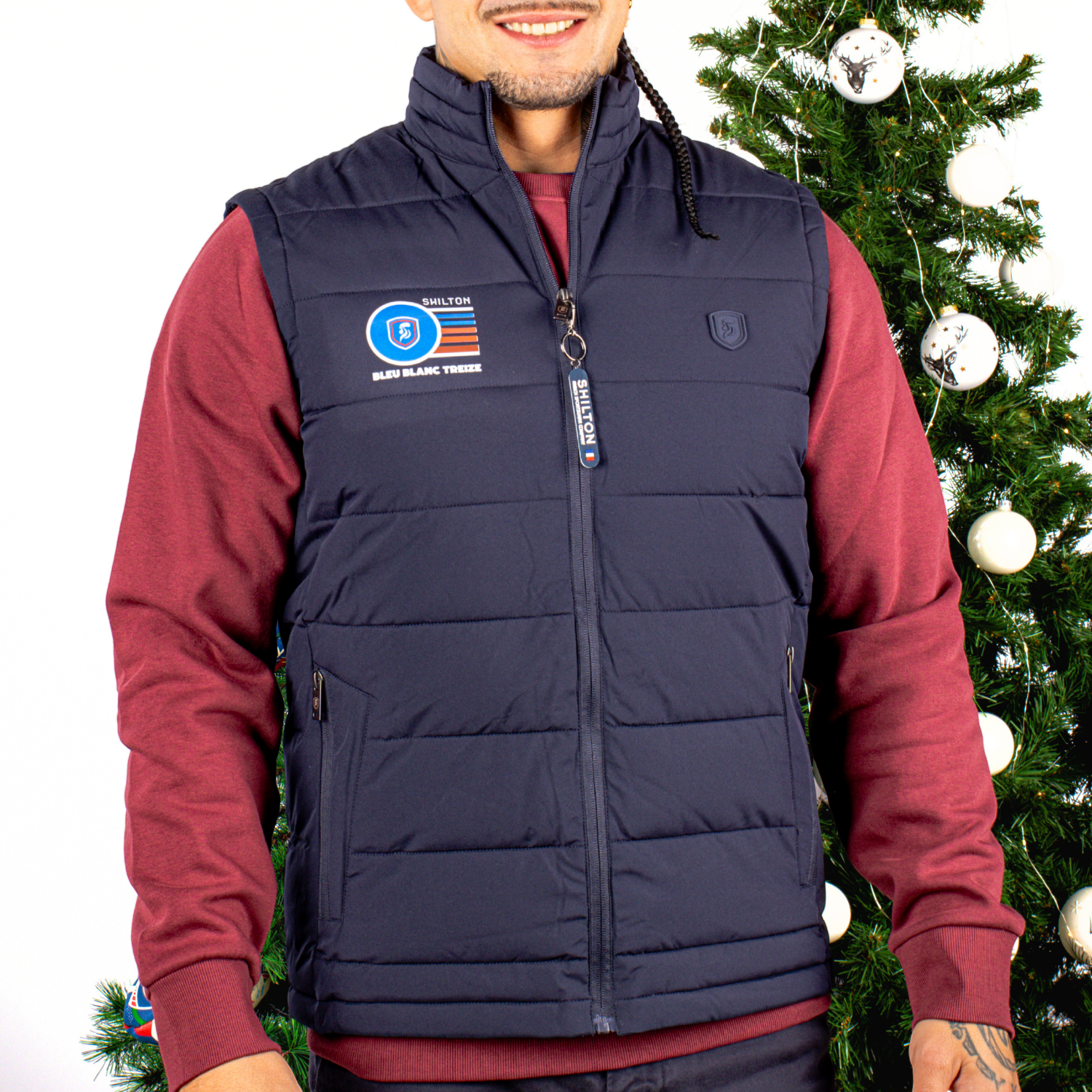 Doudoune sans manche Bleu, Blanc, Treize