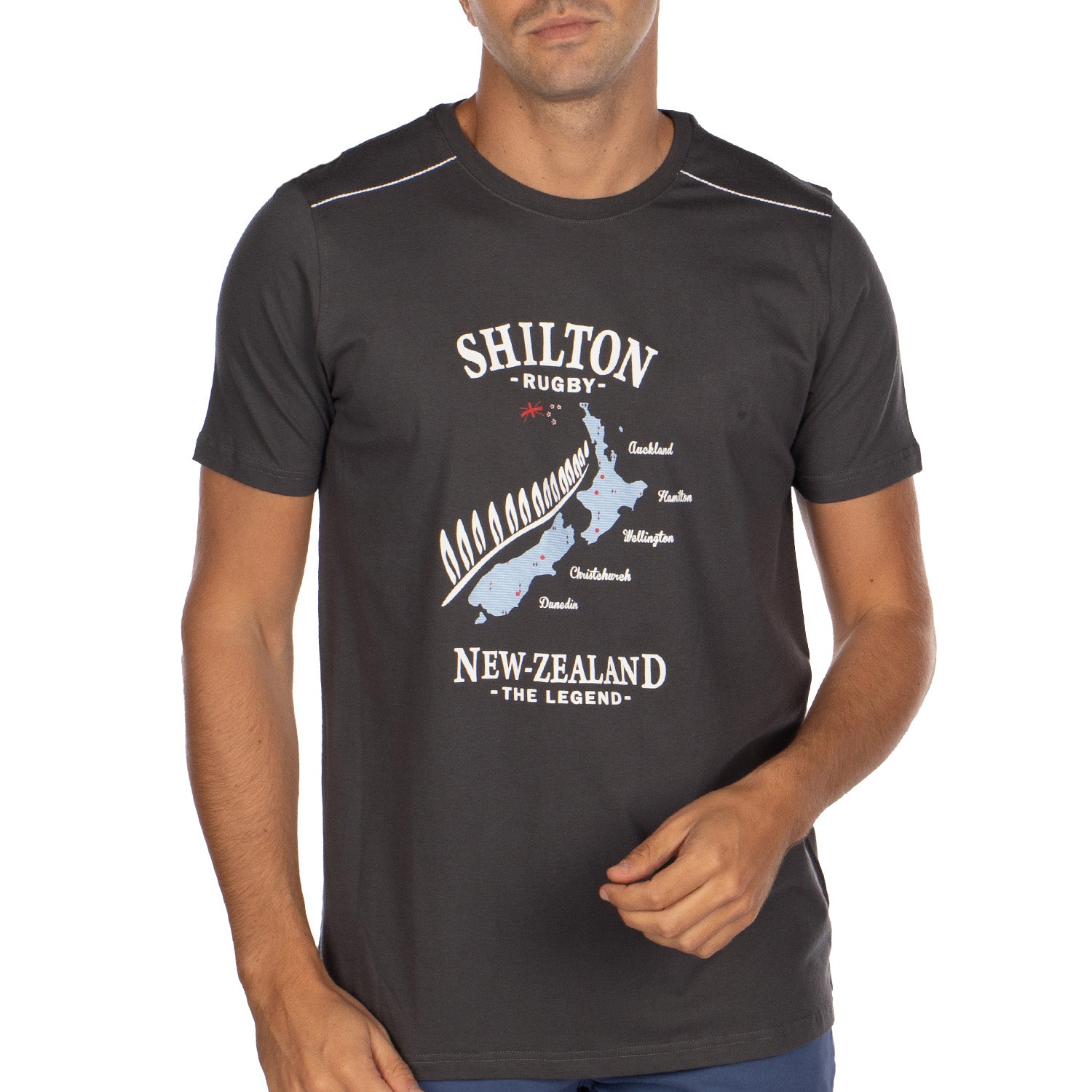 Tshirt rugby New-Zealand Gris - Shilton