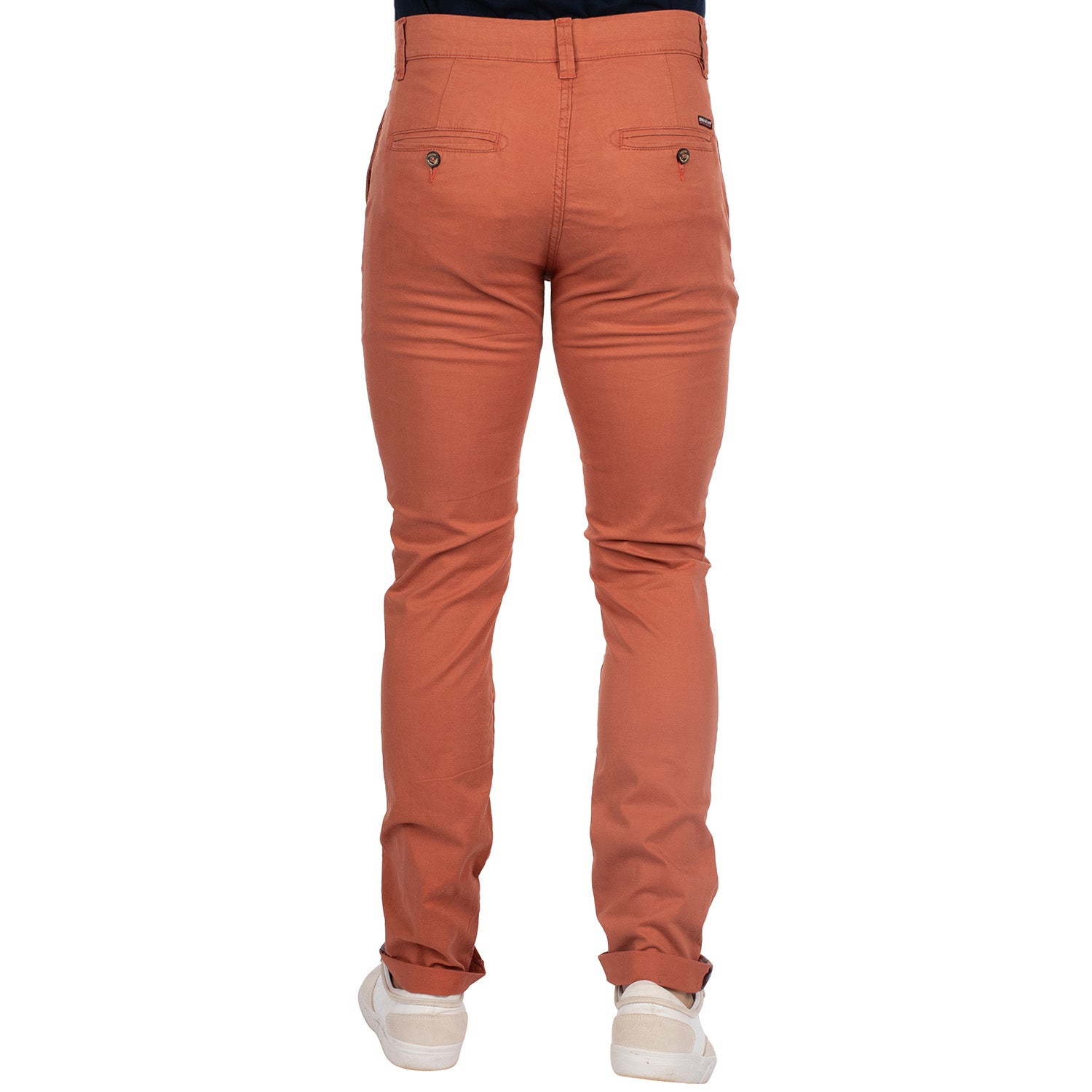 Pantalon chino stretch Orange  - vu de dos - Shilton
