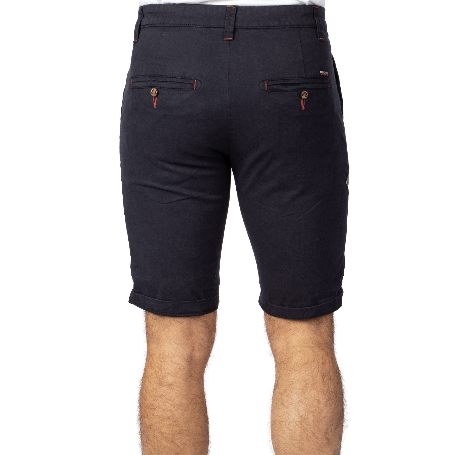 Bermuda chino uni Navy  - vu de dos - Shilton