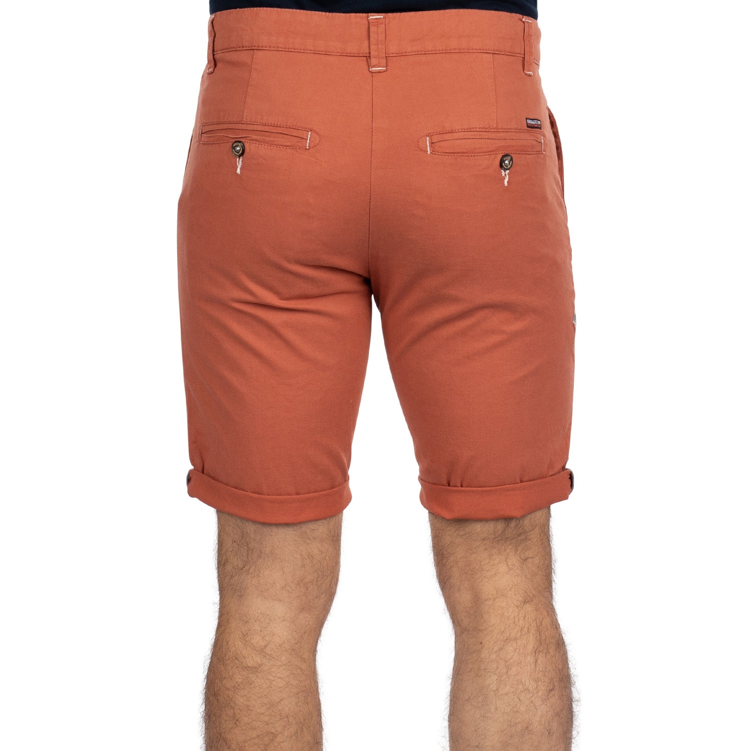 Bermuda chino uni Orange  - vu de dos - Shilton