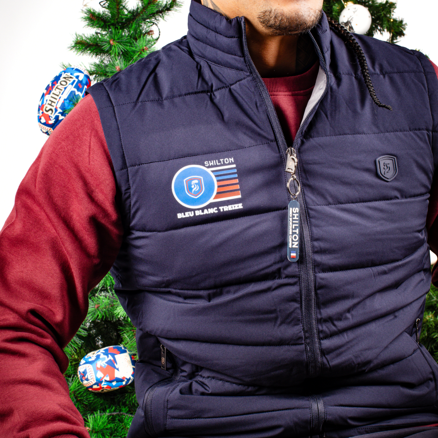 Doudoune sans manche Bleu, Blanc, Treize