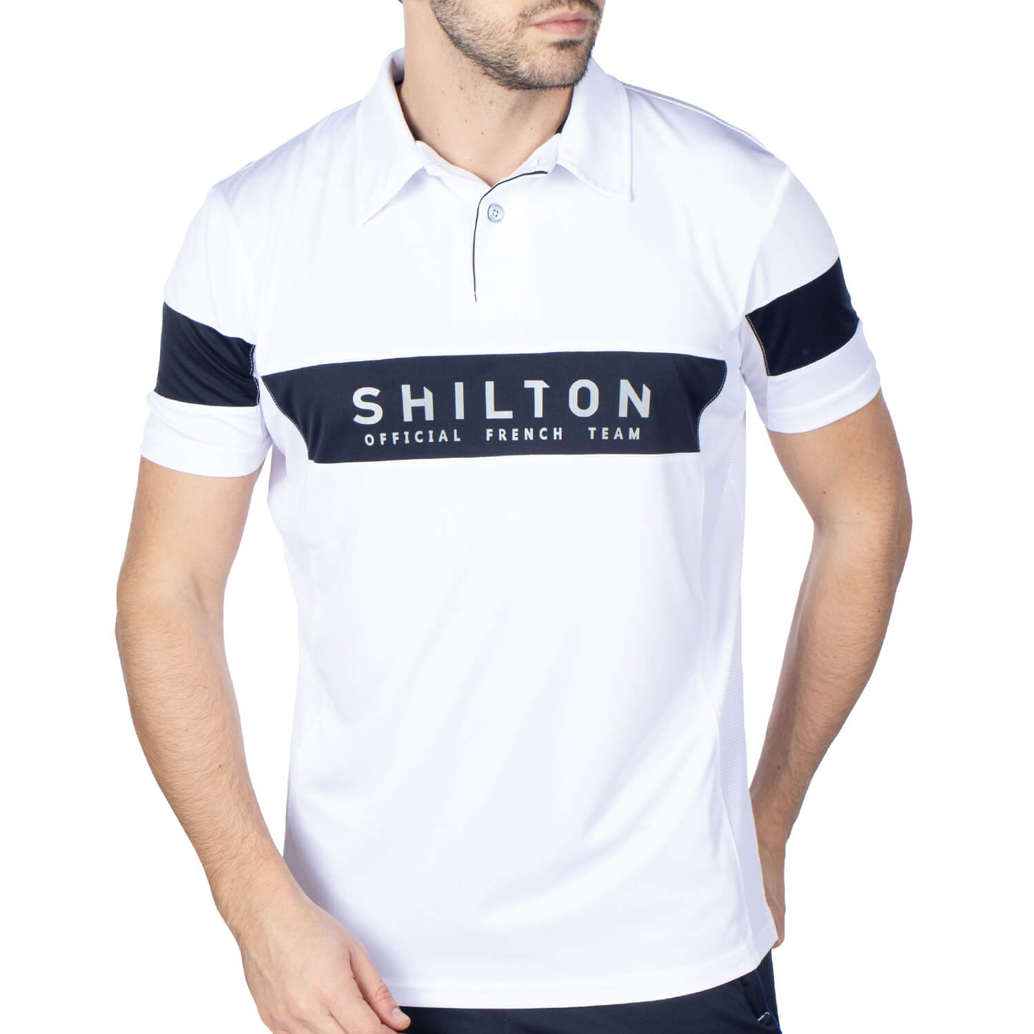 Polo sport french team Blanc X Navy - Shilton